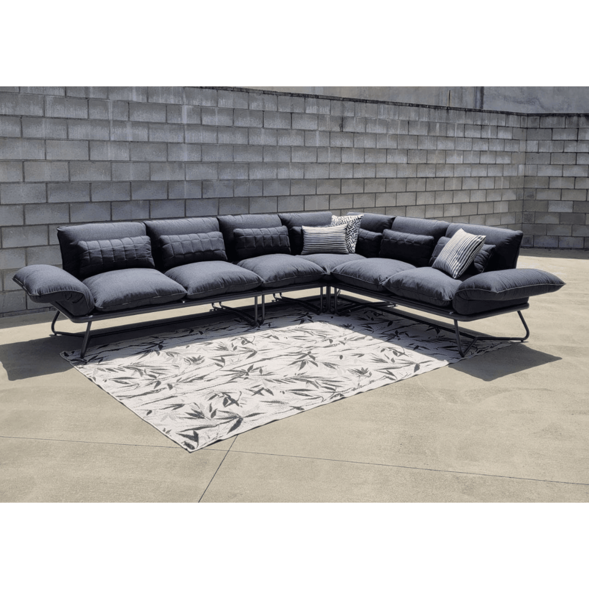 Gentle Sunbrella Upholstered Corner Lounge Setting - Lume Outdoor Living