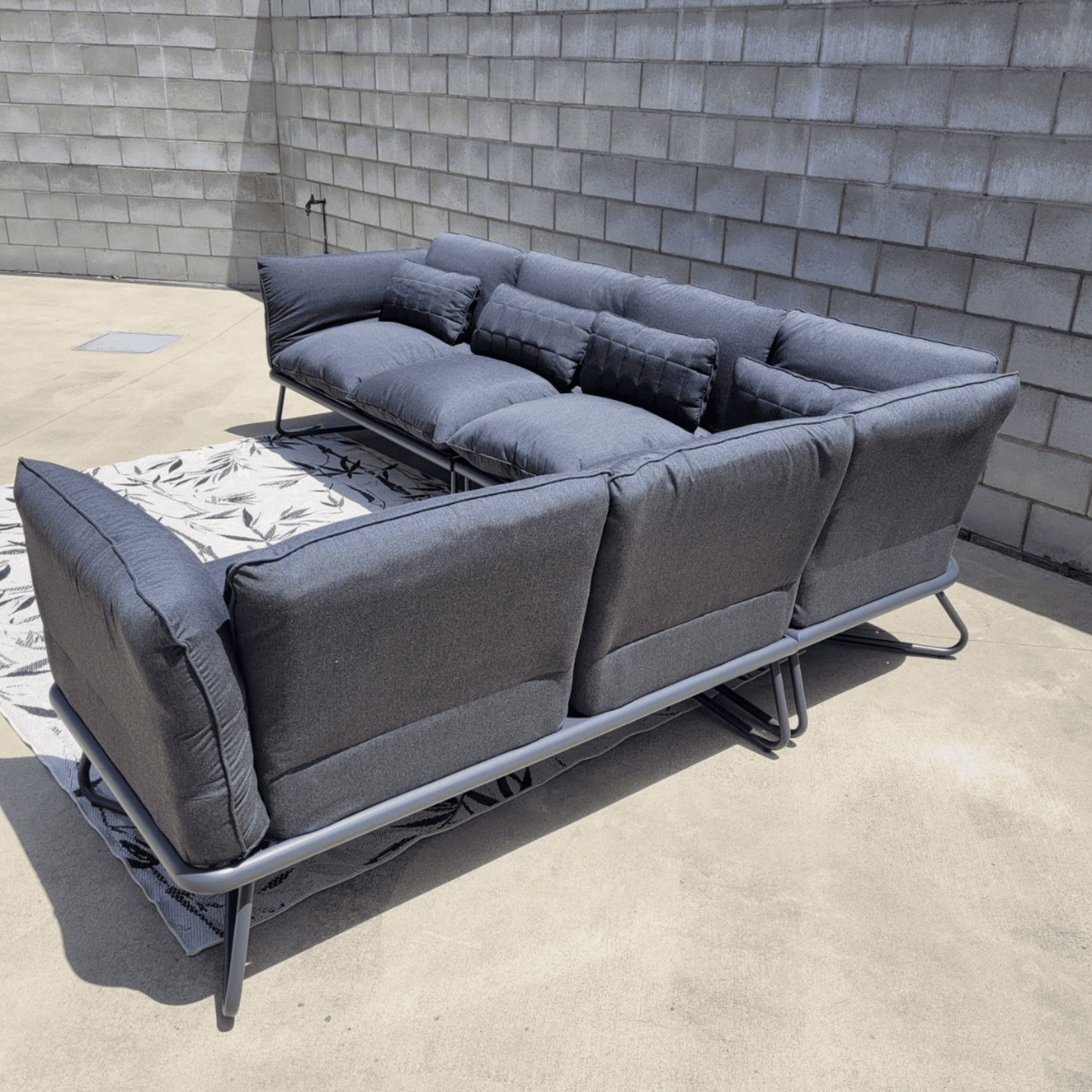Gentle Sunbrella Upholstered Corner Lounge Setting - Lume Outdoor Living