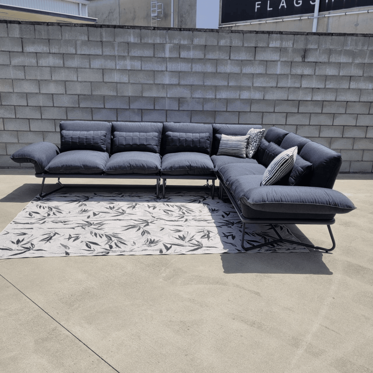 Gentle Sunbrella Upholstered Corner Lounge Setting - Lume Outdoor Living