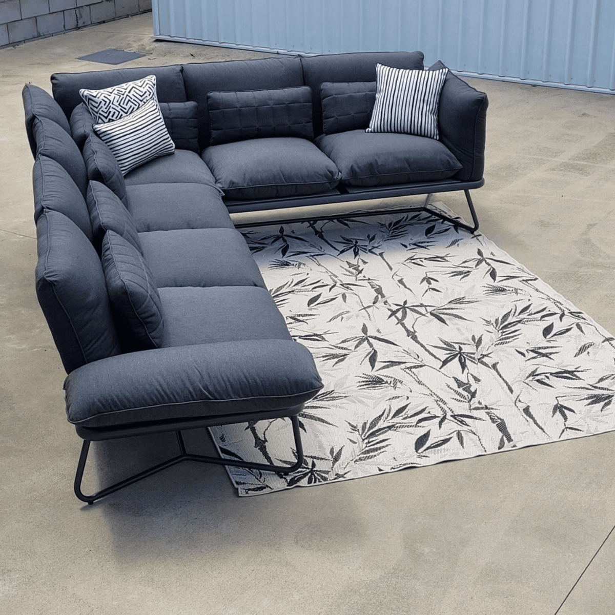 Gentle Sunbrella Upholstered Corner Lounge Setting - Lume Outdoor Living