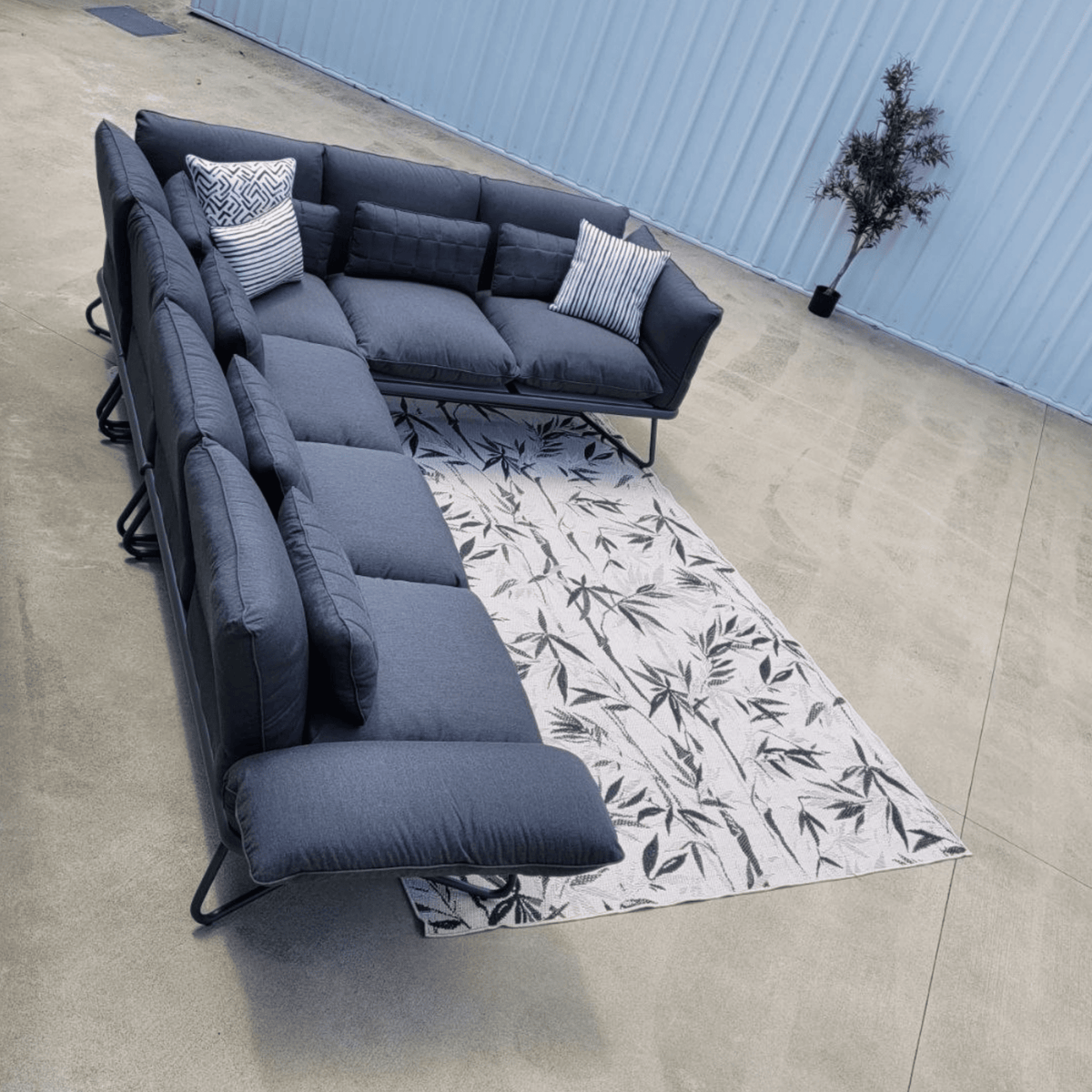 Gentle Sunbrella Upholstered Corner Lounge Setting - Lume Outdoor Living