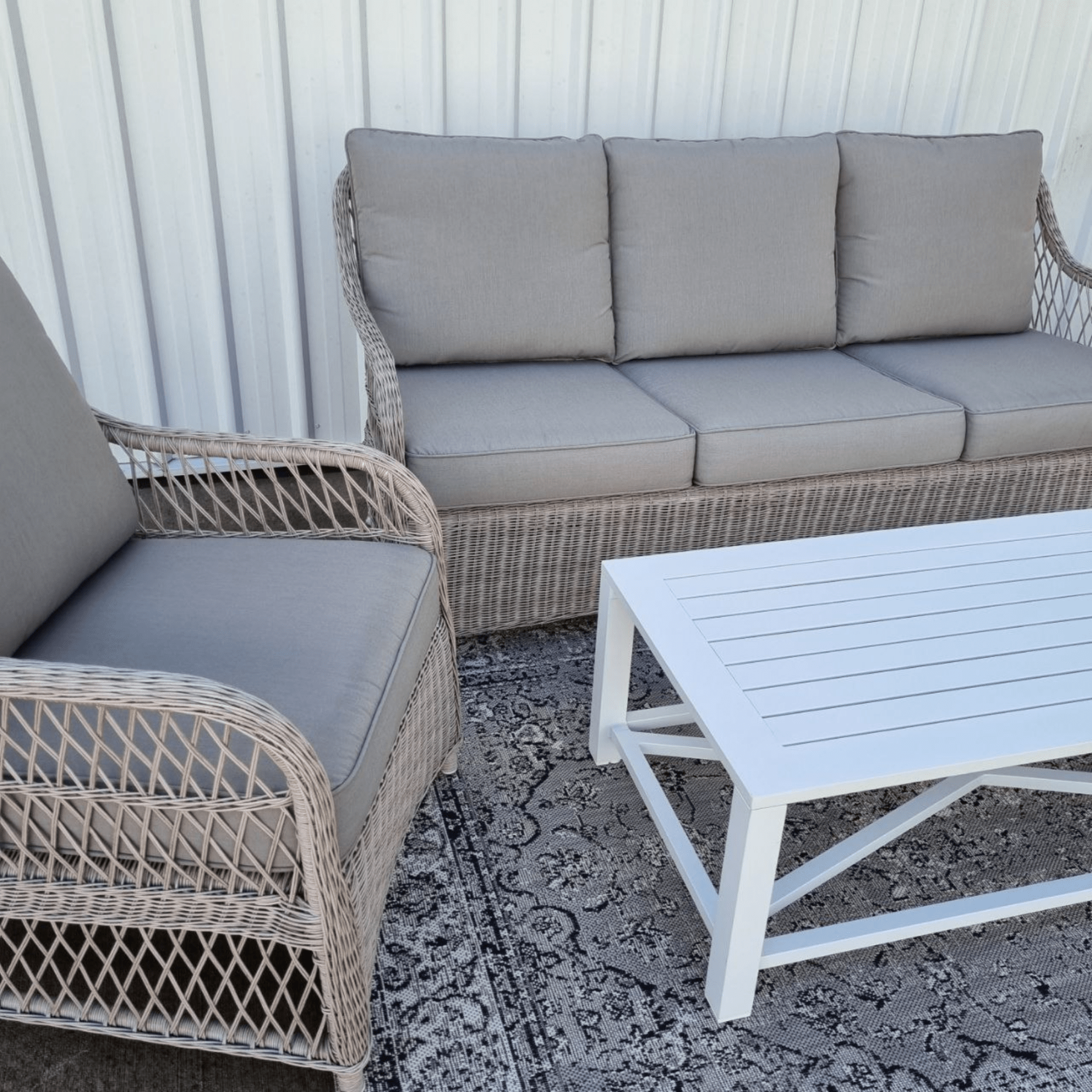 Glenview wicker outdoor lounge set 4 piece - Lume Outdoor Living