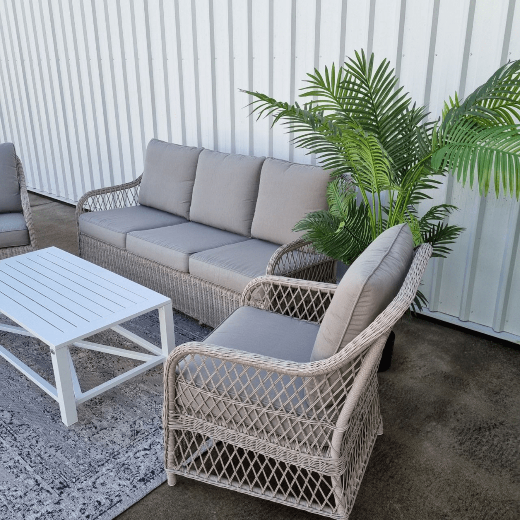 Glenview wicker outdoor lounge set 4 piece - Lume Outdoor Living