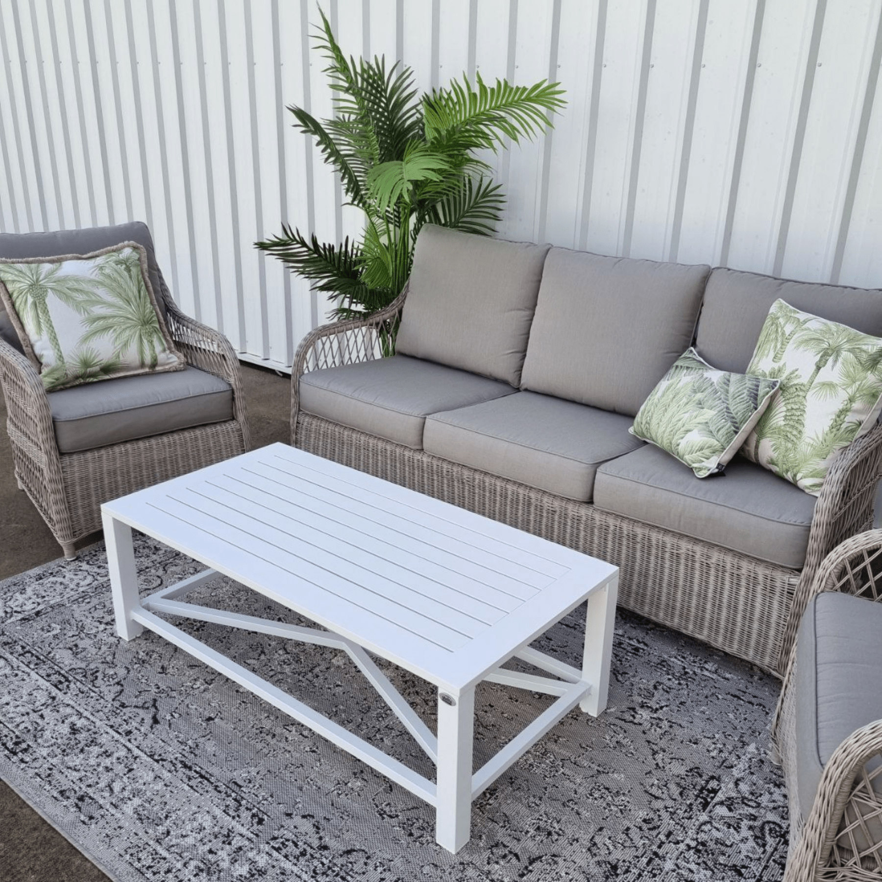 Glenview wicker outdoor lounge set 4 piece - Lume Outdoor Living