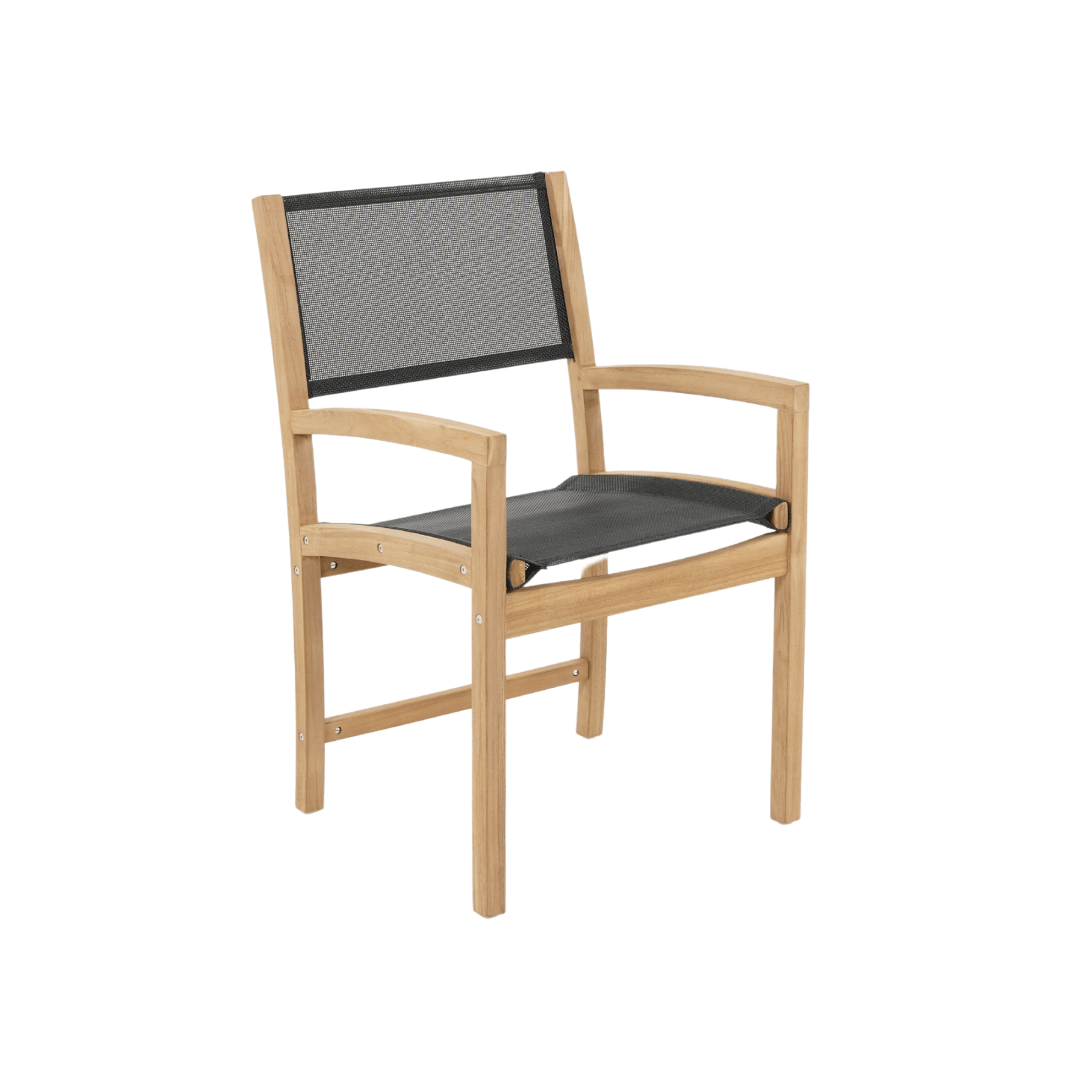 Havana dining chair - teak outdoor dining chair with black slings - 2 ONLY - Lume Outdoor Living