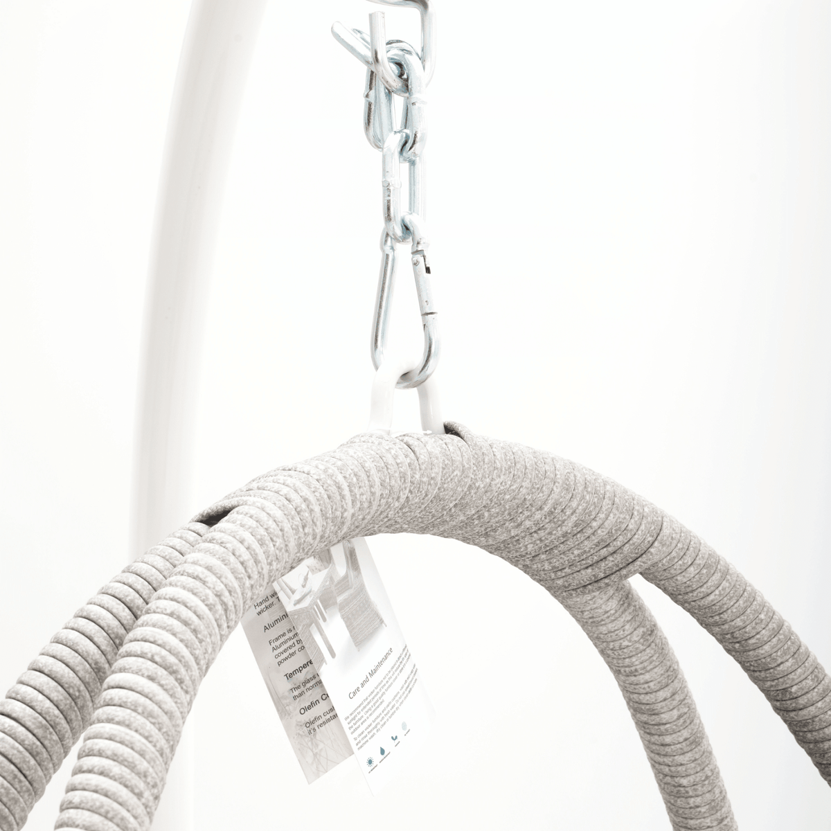 Hervey Bay Hanging Egg Chair - Light Grey - Lume Outdoor Living