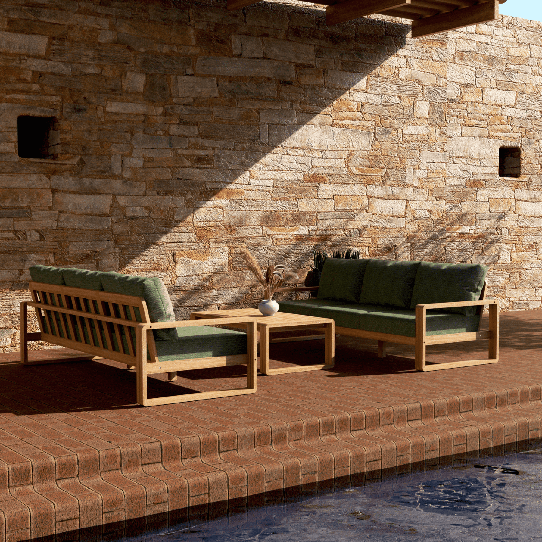 Honolulu 3piece Outdoor Lounge Setting with three - seater - Lume Outdoor Living