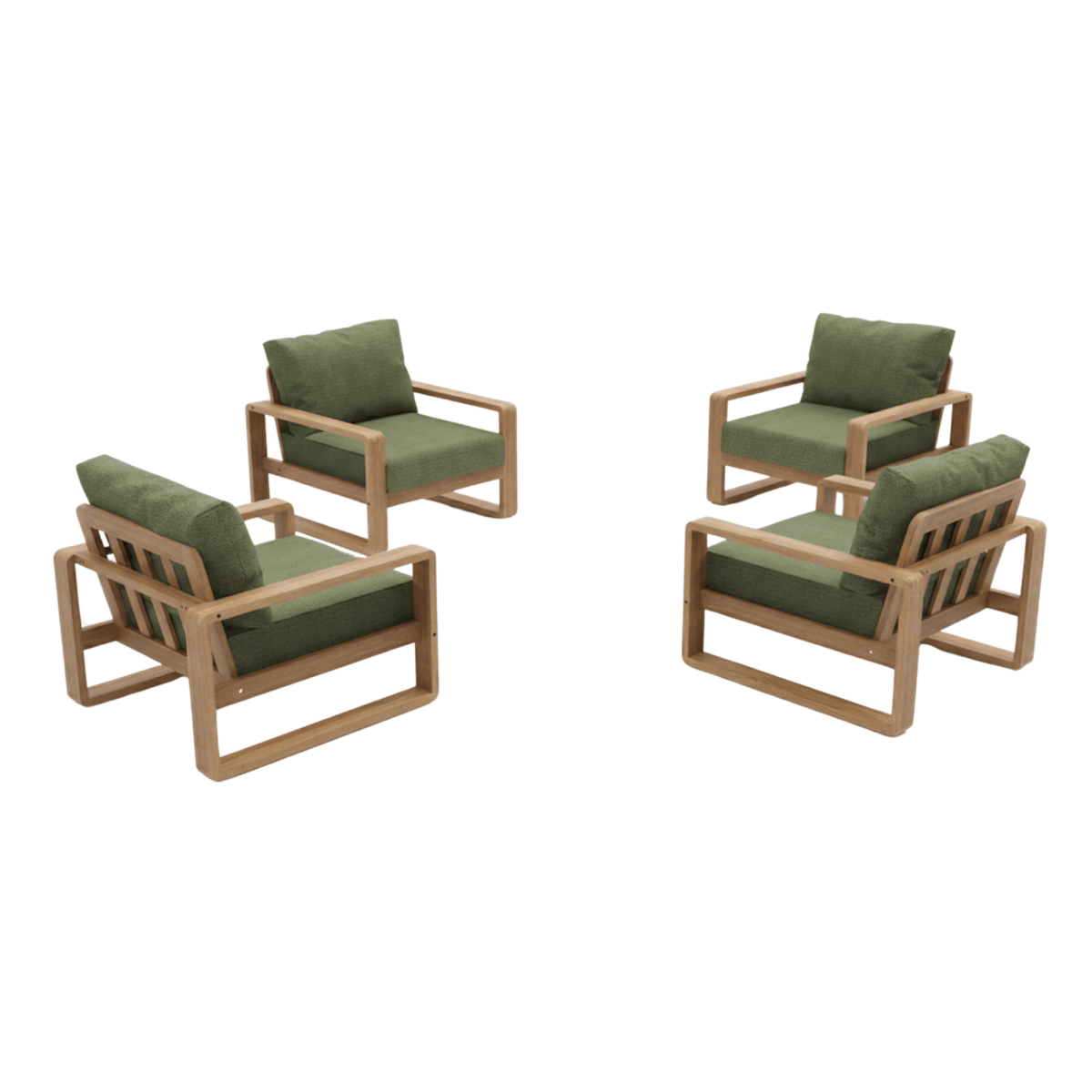 Honolulu 4pce Lounge Setting with 4x Singles - Fontanelle 071 - Lume Outdoor Living