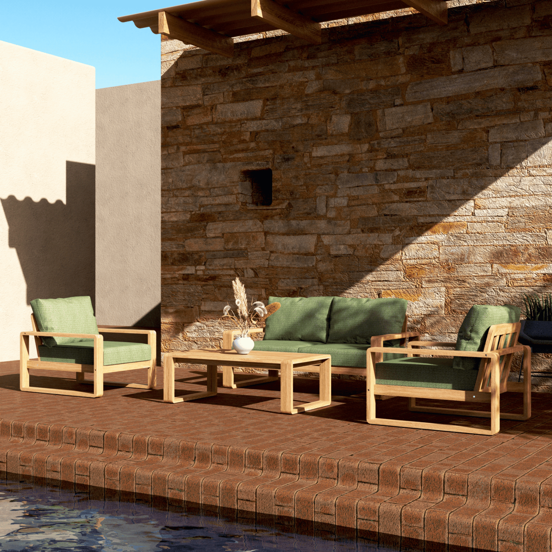 Honolulu 4piece Outdoor Lounge Setting with two - seater - Lume Outdoor Living