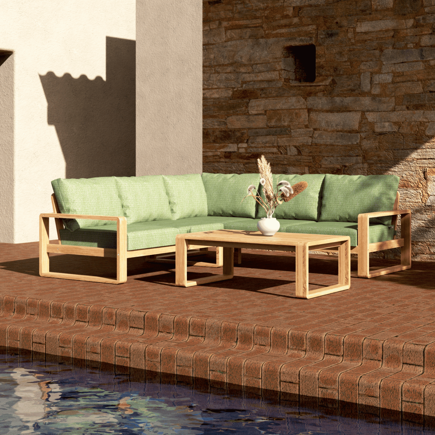 Honolulu Outdoor Corner Lounge with coffee table - Lume Outdoor Living