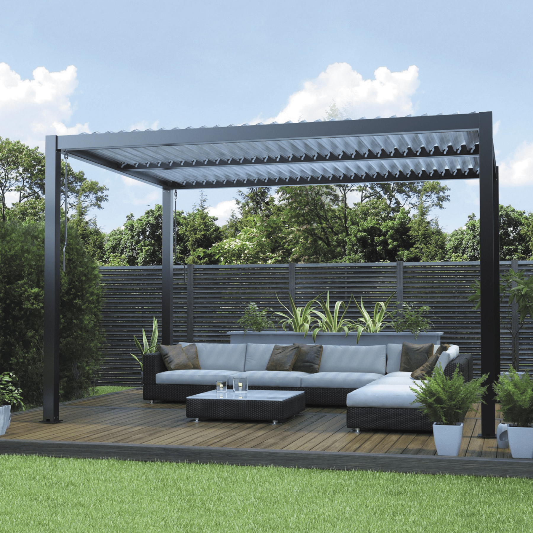 Kayden Semi Permanent Aluminium Pergola - 2 colour options - Lume Outdoor Living