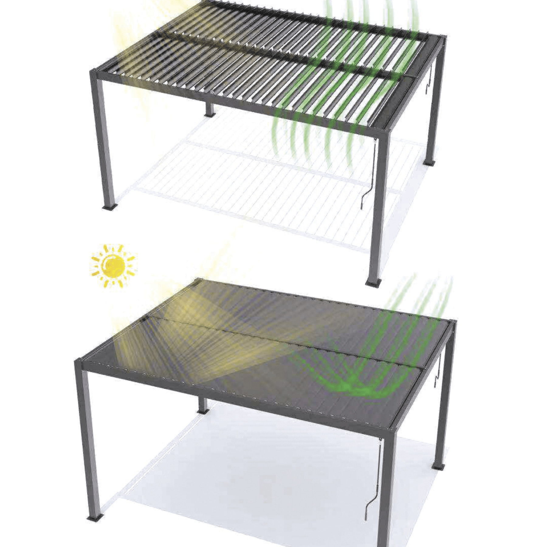 Kayden Semi Permanent Aluminium Pergola - 2 colour options - Lume Outdoor Living