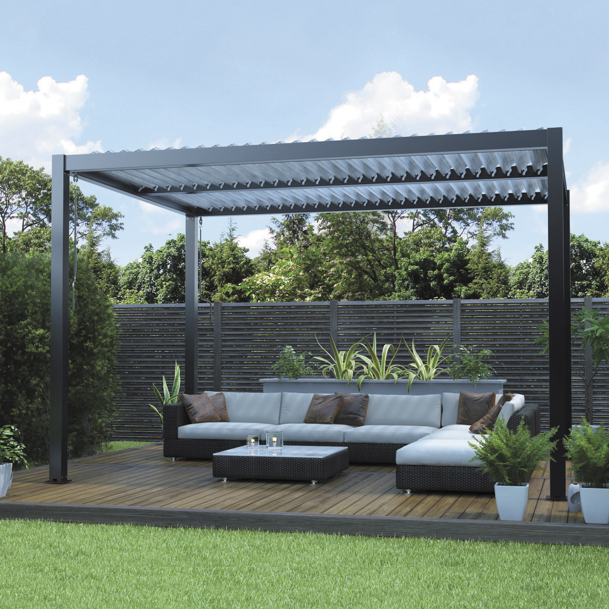 Kayden Semi Permanent Aluminium Pergola - 2 colour options