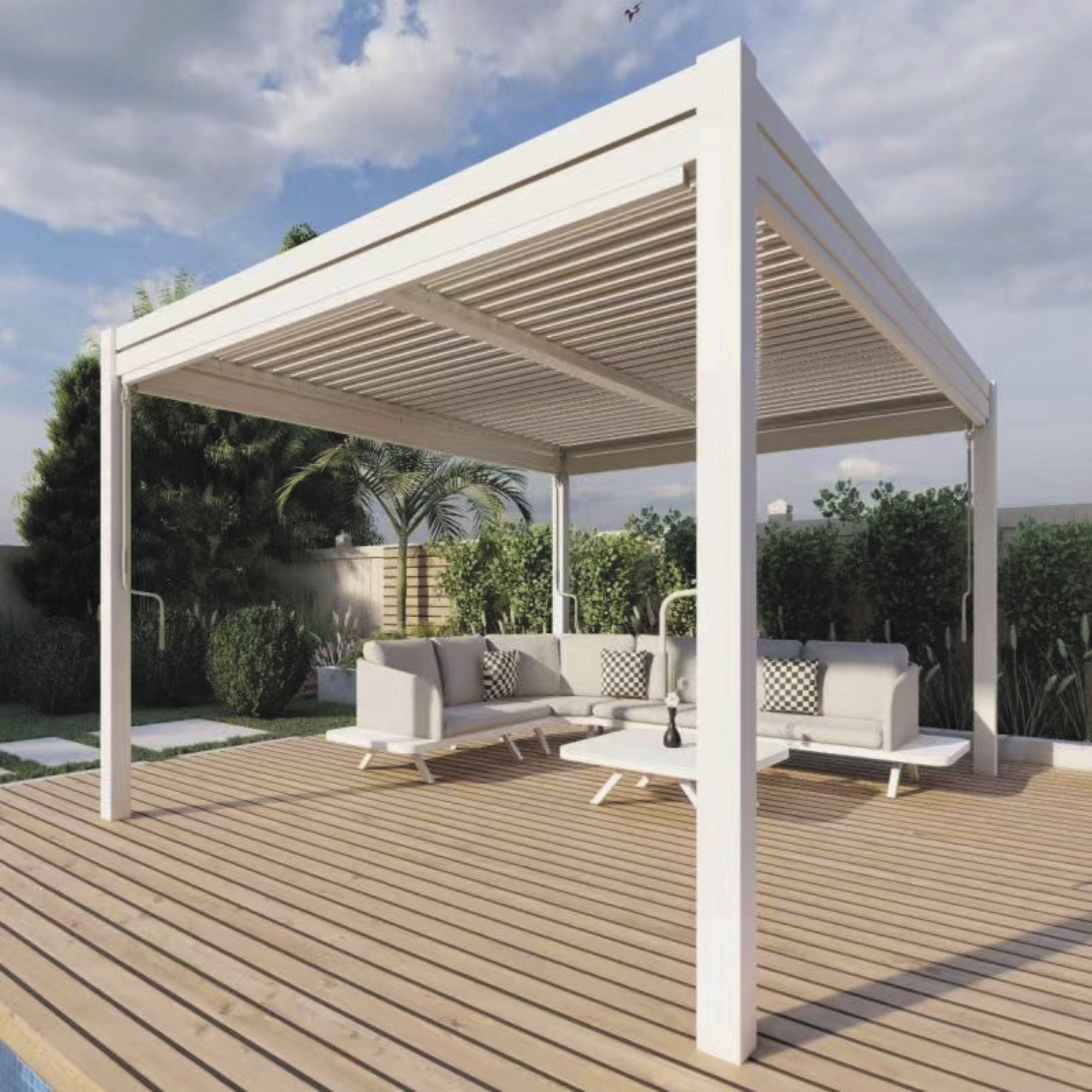 Kayden Semi Permanent Aluminium Pergola - 2 colour options