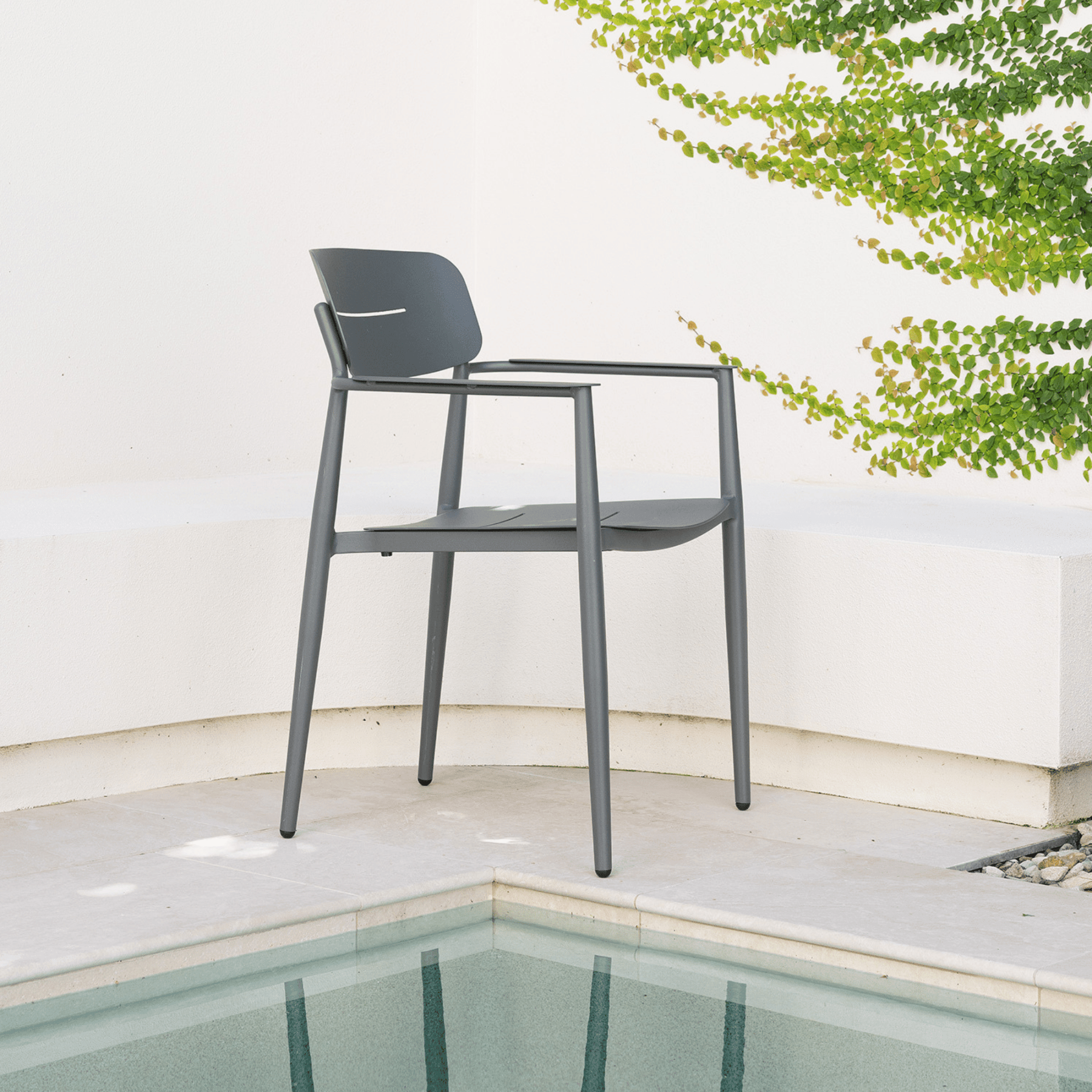 Leon Outdoor Dining Chair Charcoal - Lume Outdoor Living