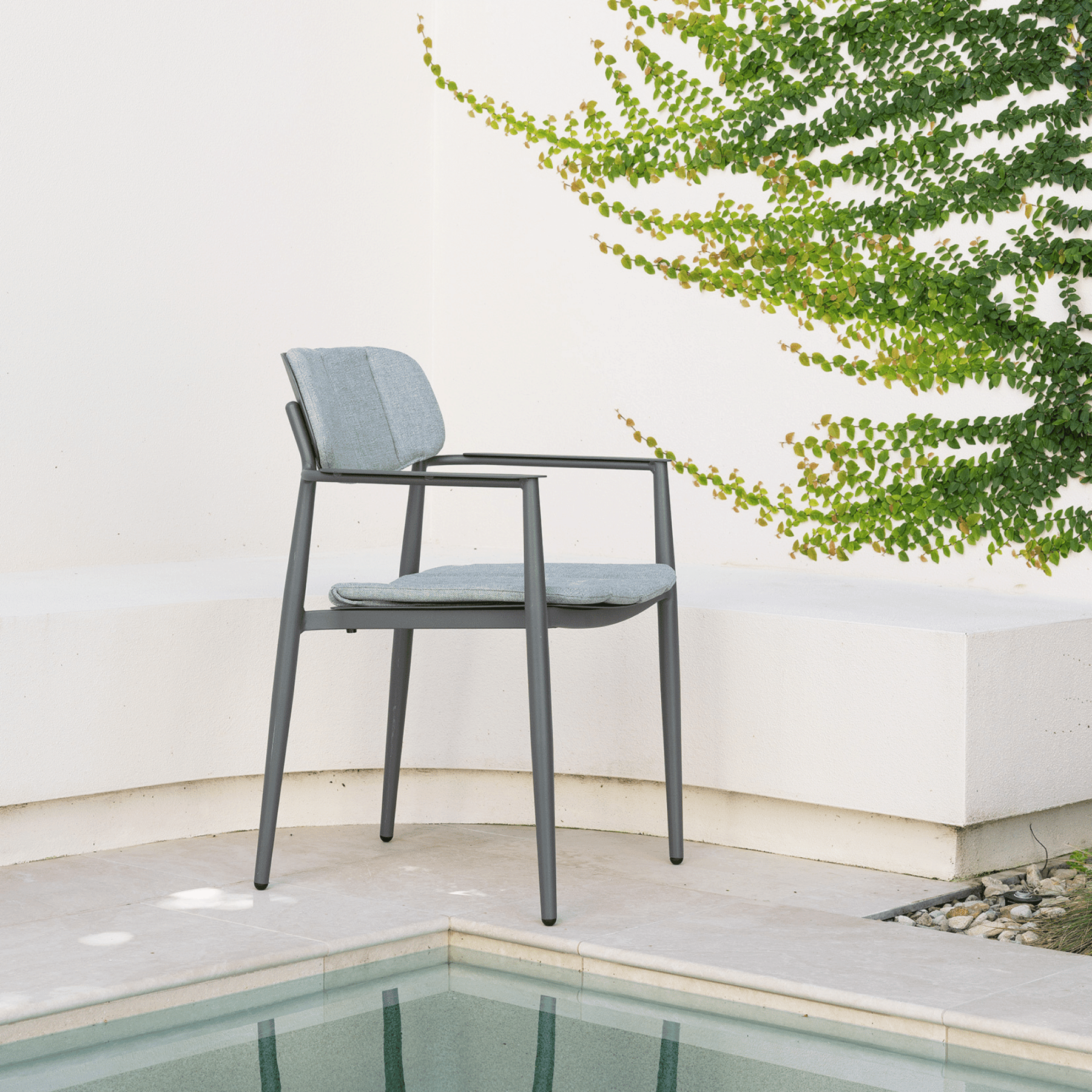 Leon Outdoor Dining Chair Charcoal - Lume Outdoor Living