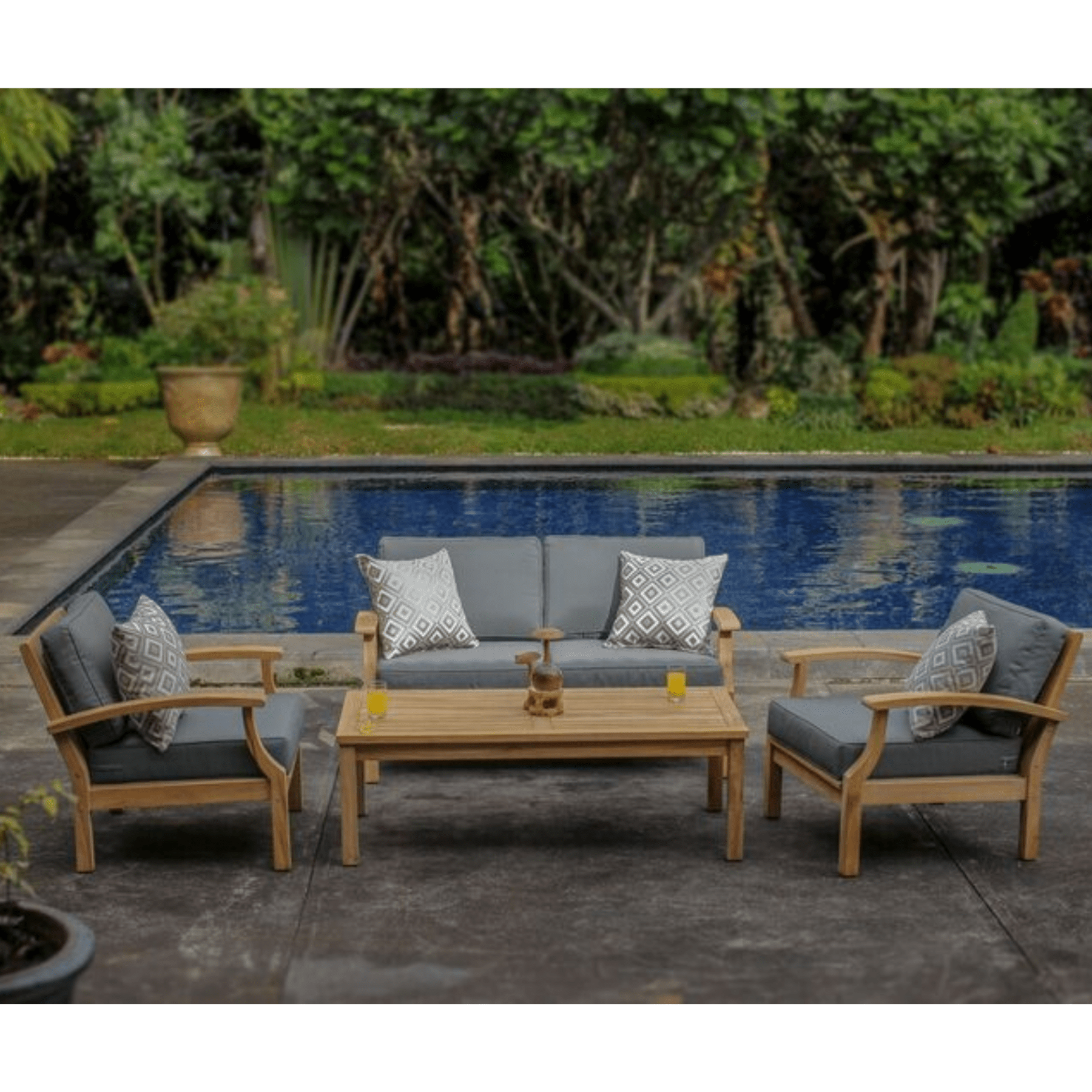 Lombok 4piece Teak Outdoor Lounge Setting - Lume Outdoor Living