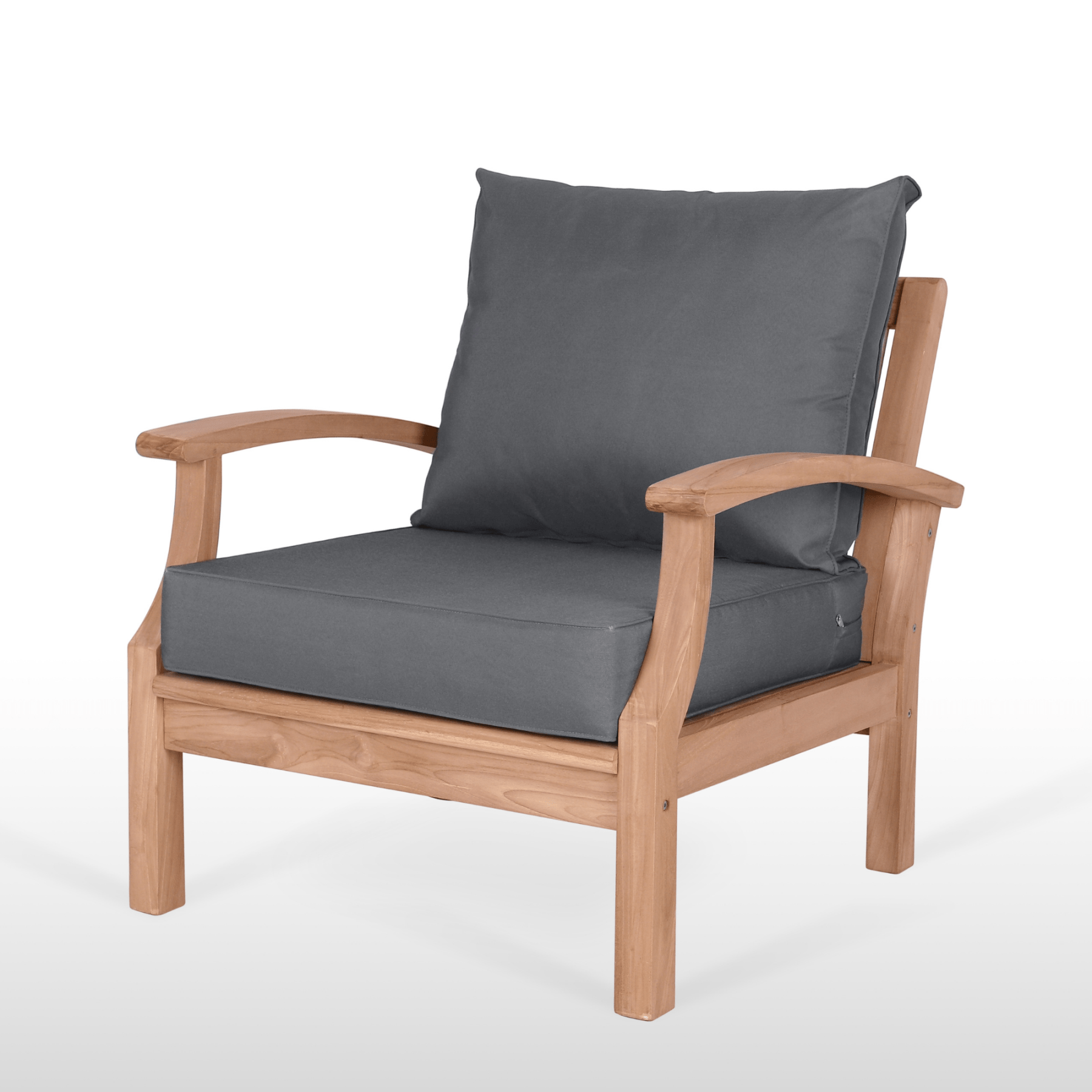 Lombok single lounge chair with footstool - 2 piece outdoor chair and ottoman - Lume Outdoor Living