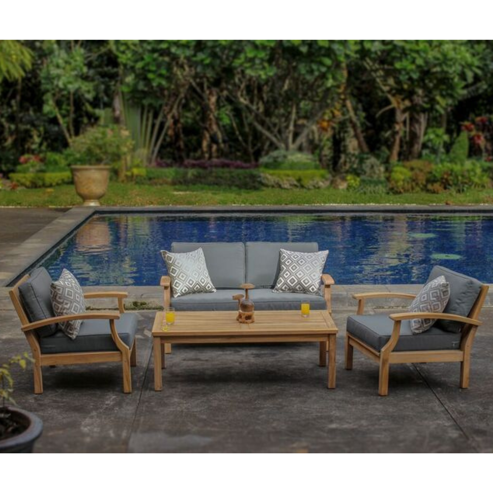 Lombok 4piece Teak Outdoor Lounge Setting