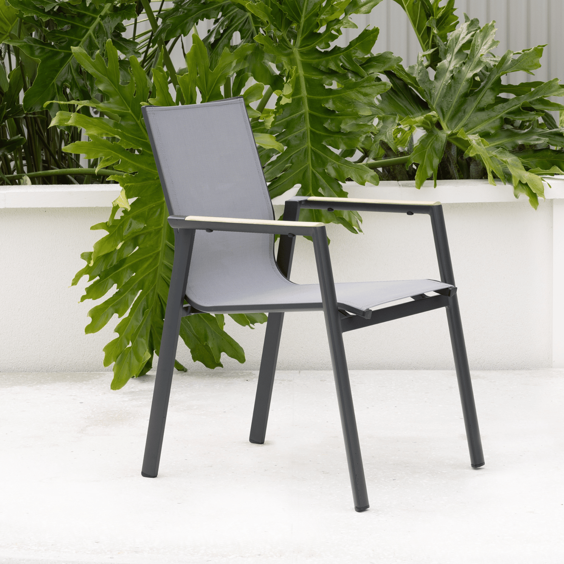 Luca Sling Outdoor Dining Chair - Charcoal - Lume Outdoor Living