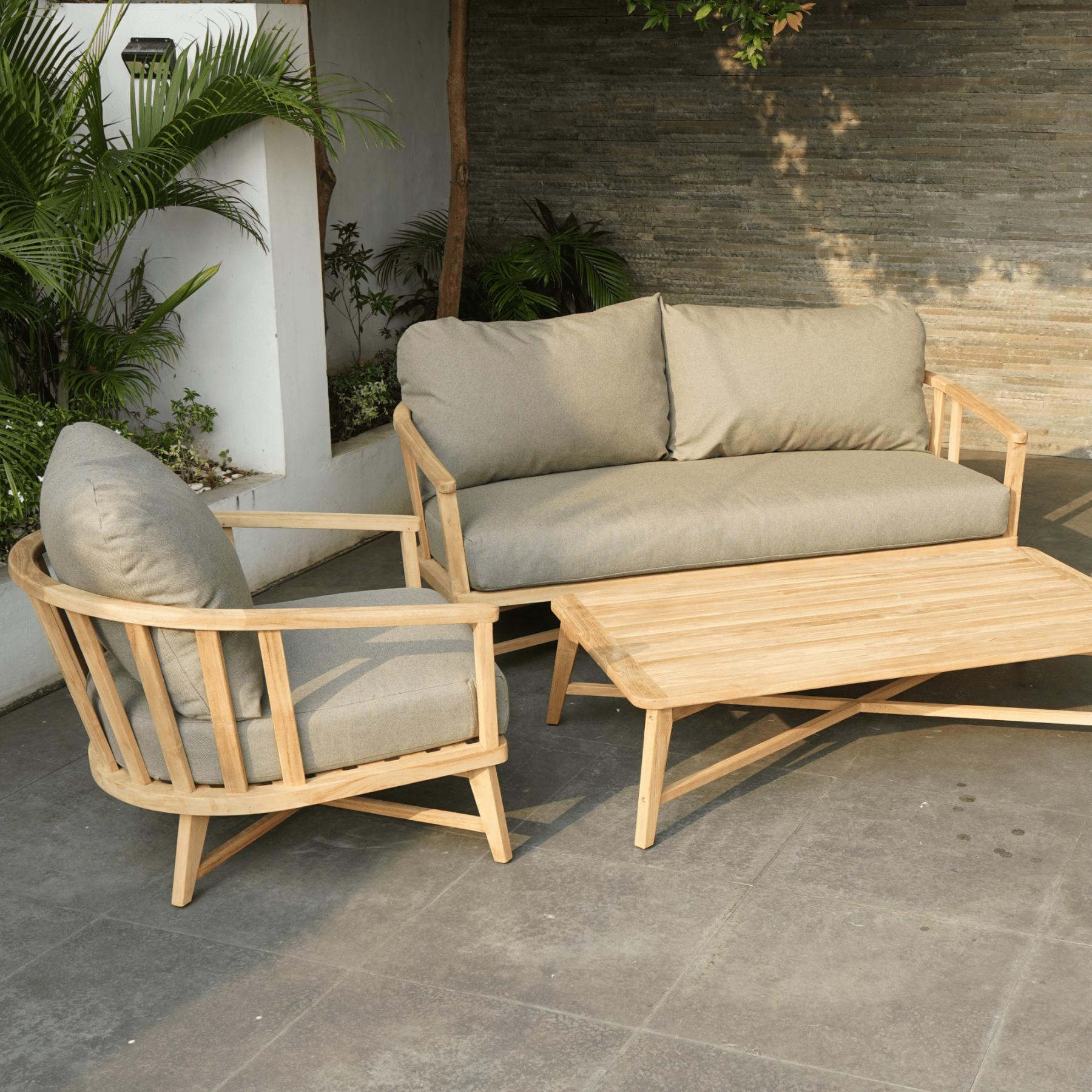 Lyon teak lounge setting - 4 piece outdoor lounge - Copacobana 162 - Lume Outdoor Living