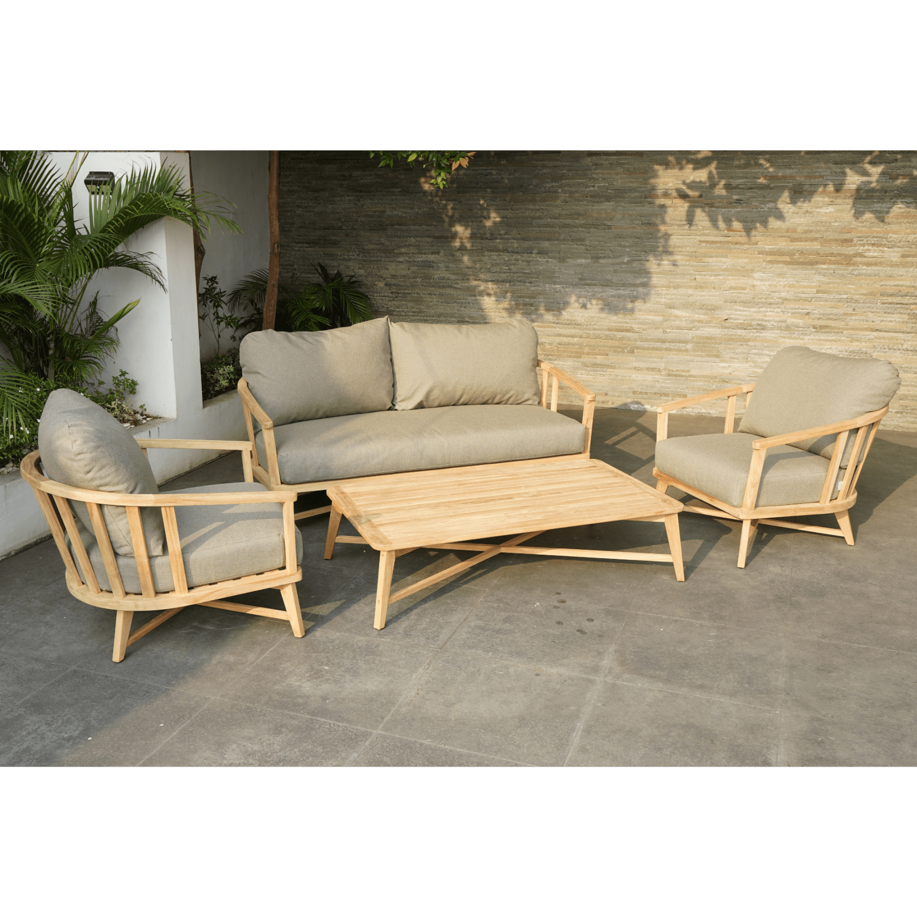 Lyon teak lounge setting - 4 piece outdoor lounge - Copacobana 162 - Lume Outdoor Living