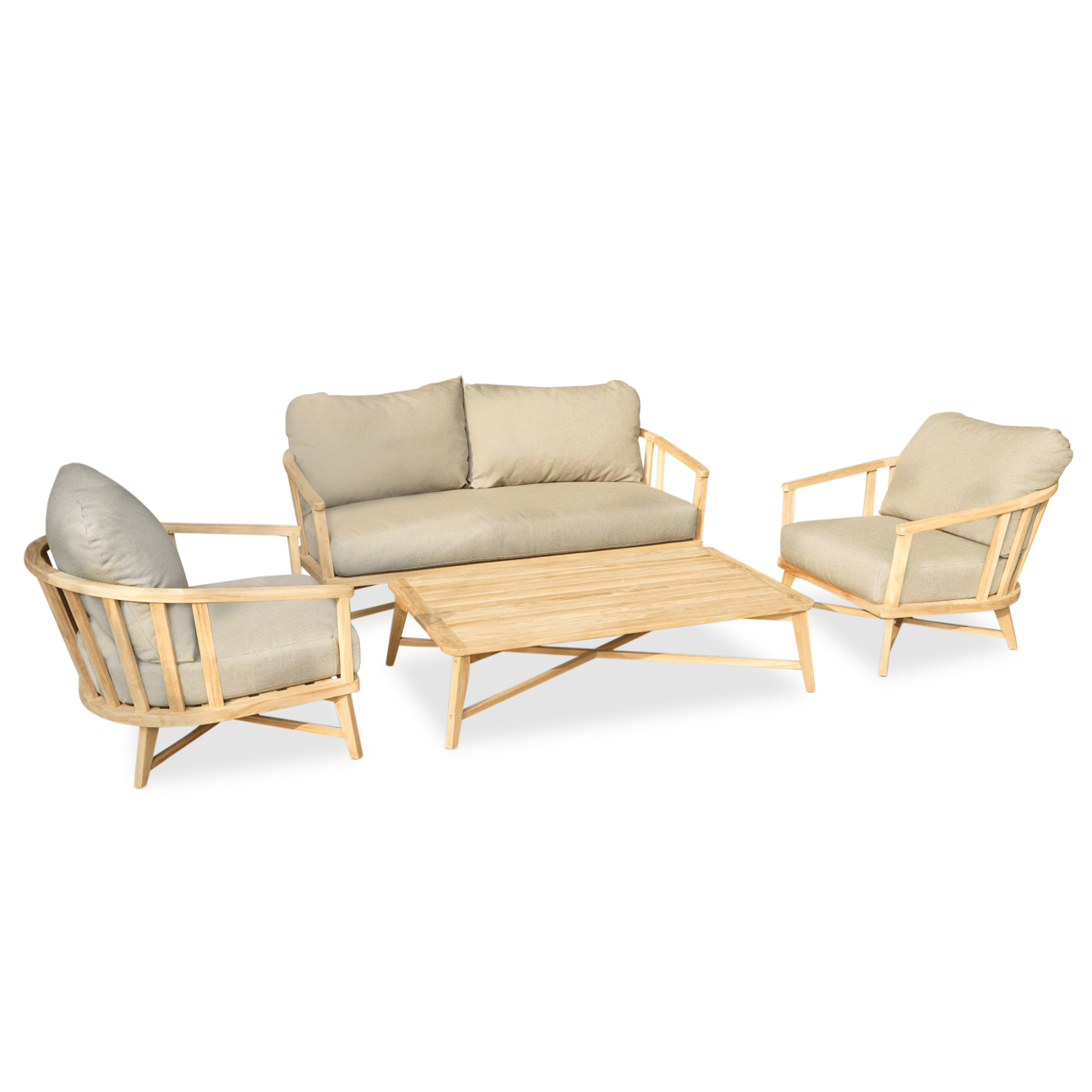 Lyon teak lounge setting - 4 piece outdoor lounge - Copacobana 162 - Lume Outdoor Living