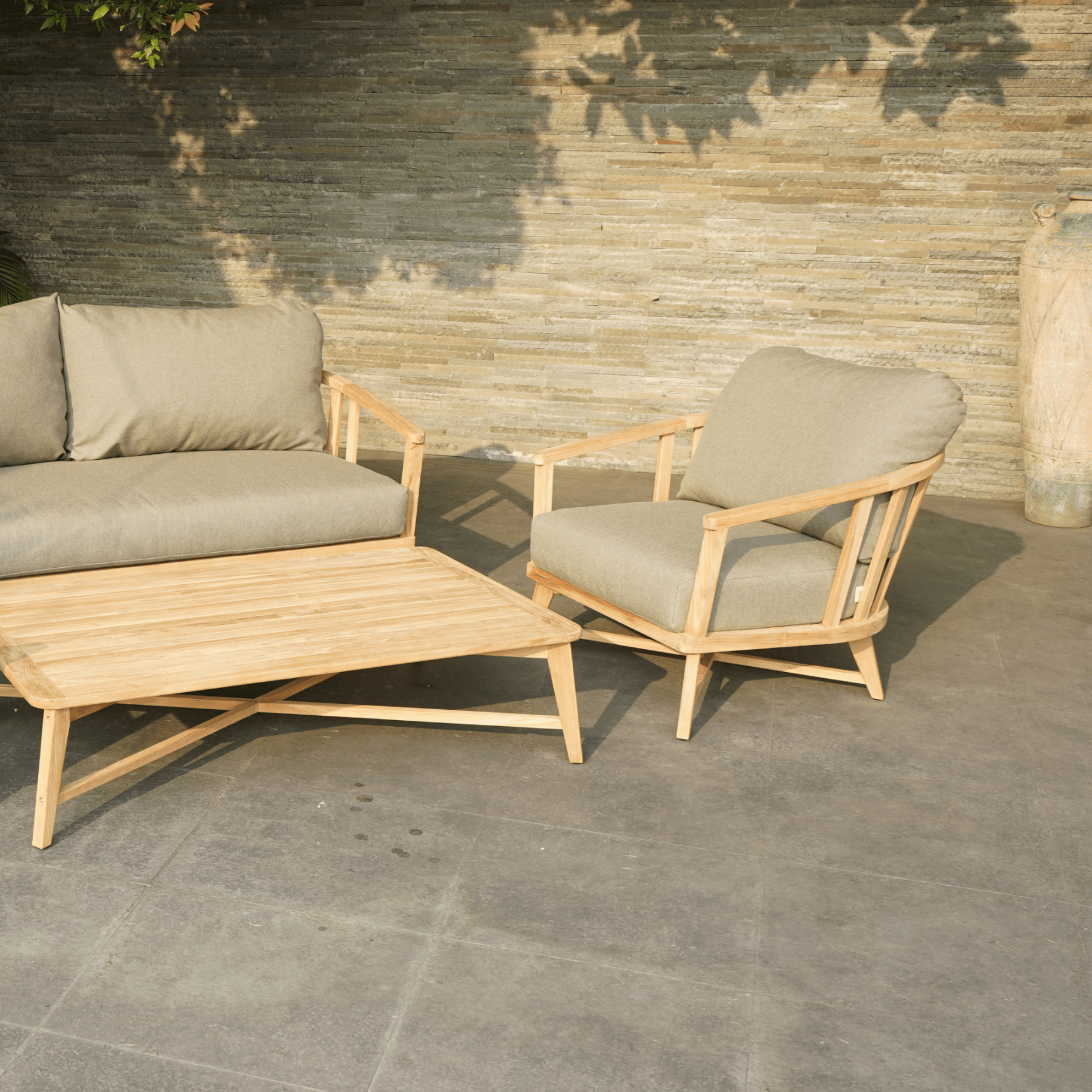 Lyon teak lounge setting - 4 piece outdoor lounge - Copacobana 162 - Lume Outdoor Living