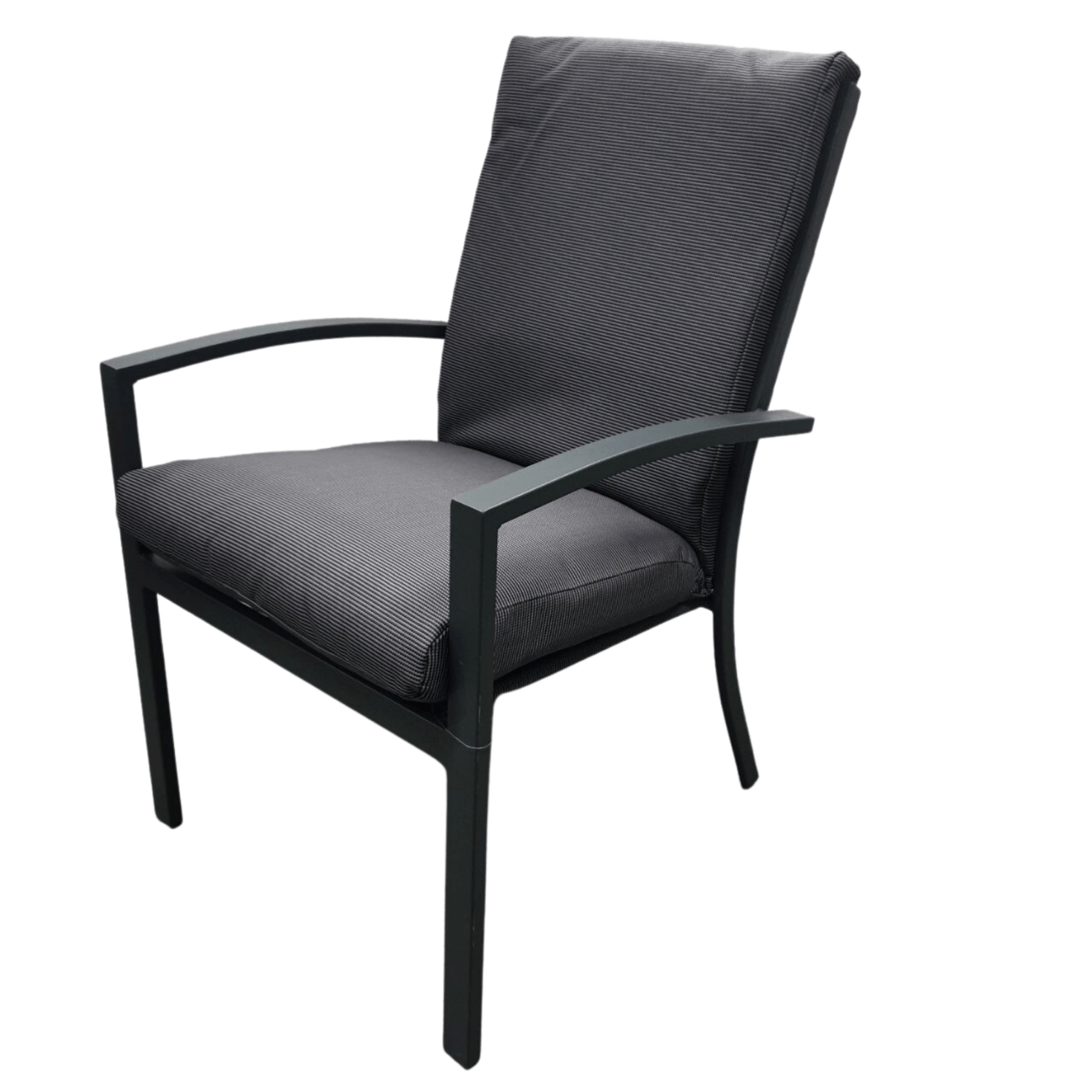 Matzo cushion outdoor dining chair - gunmetal - Lume Outdoor Living