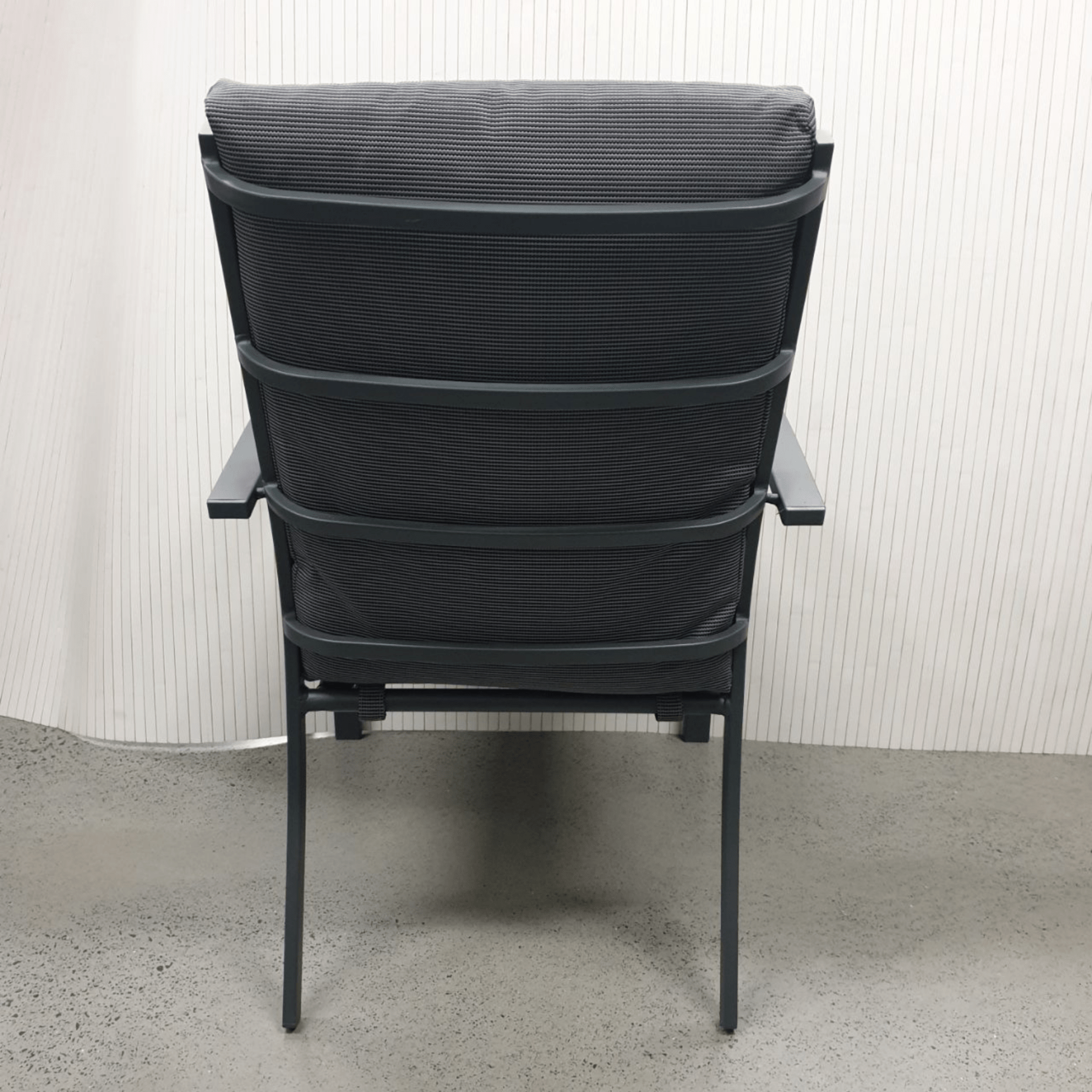 Matzo cushion outdoor dining chair - gunmetal - Lume Outdoor Living