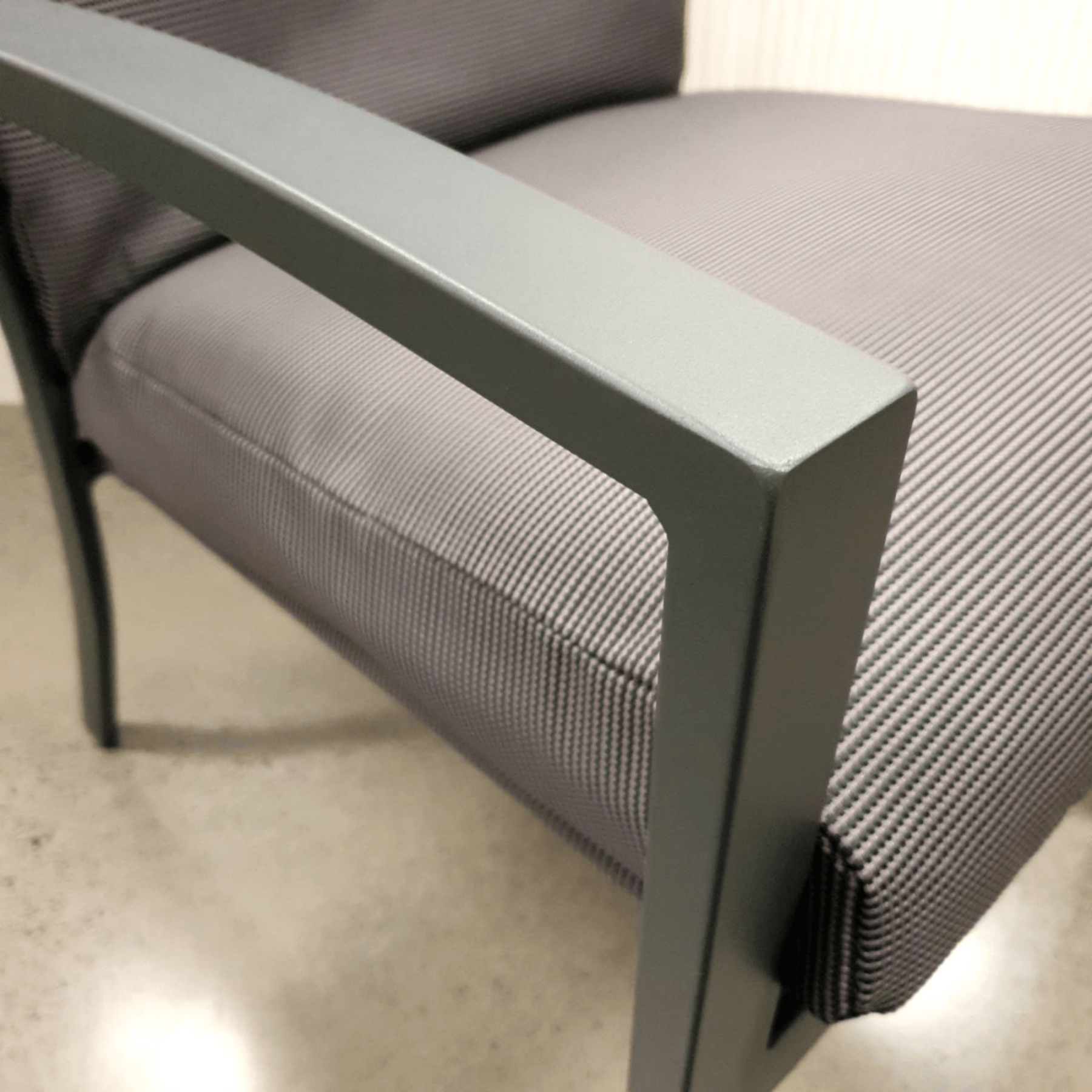 Matzo cushion outdoor dining chair - gunmetal - Lume Outdoor Living