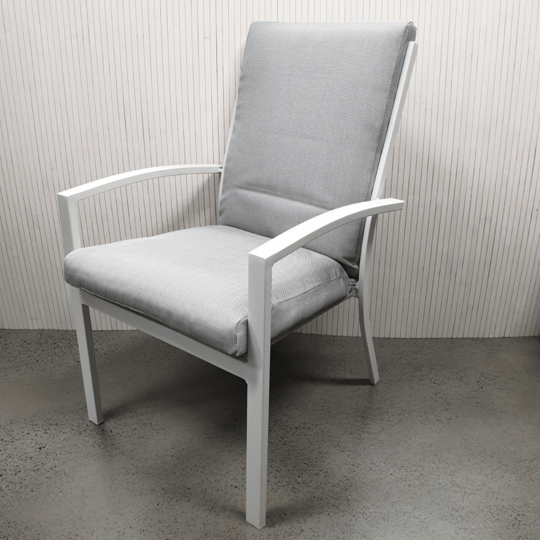 Matzo cushion outdoor dining chair - white - Lume Outdoor Living