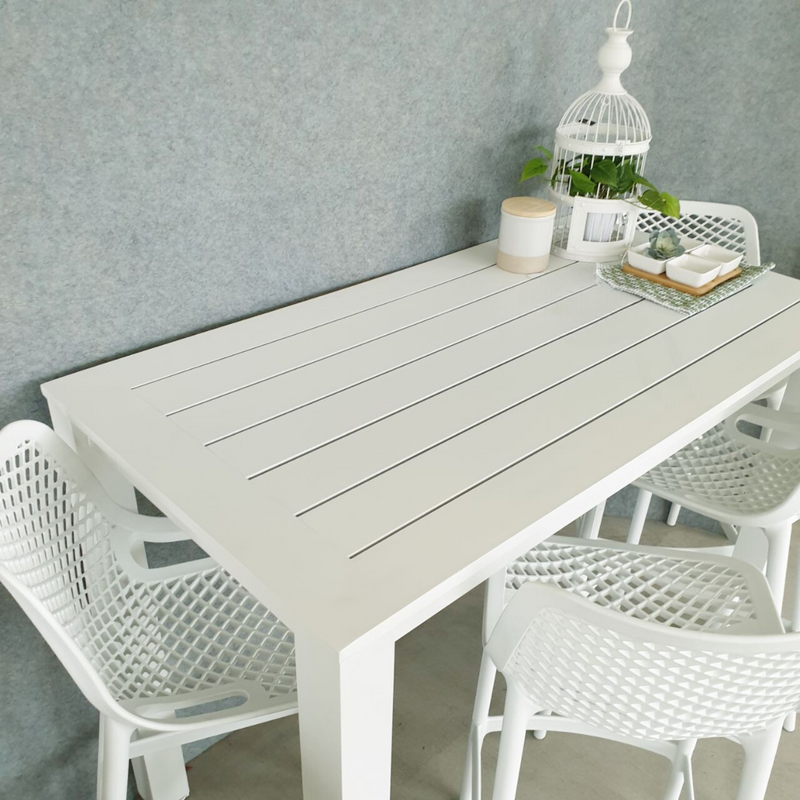 Matzo bar table with Air bar stools - 5pce outdoor bar setting