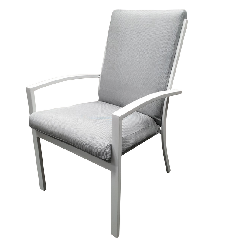 Matzo cushion outdoor dining chair - white