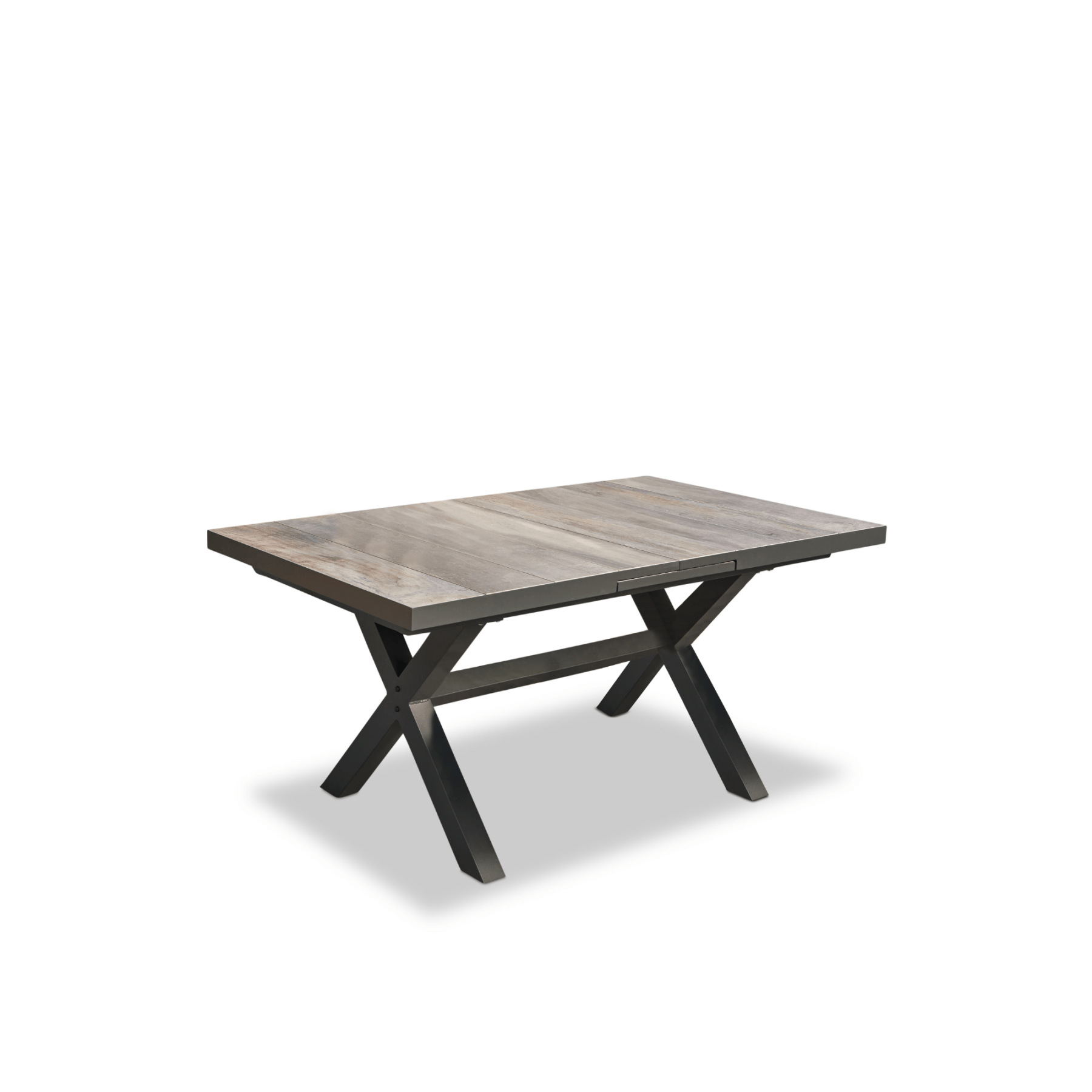 Memphis Wye Extendable Outdoor Dining Table 165 - 205cm charcoal/wood - look - Lume Outdoor Living