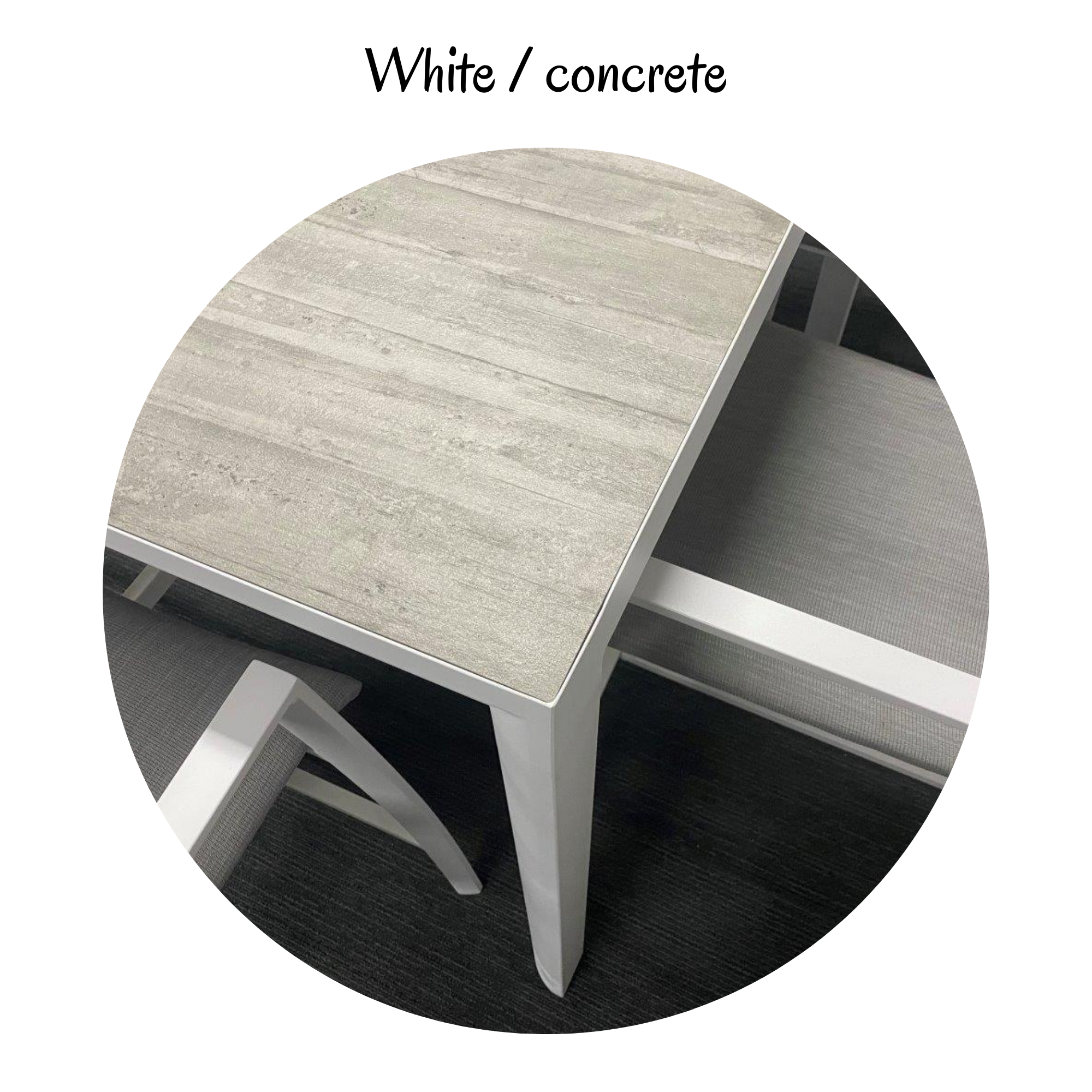 Memphis Wye Premium Extendable Outdoor Dining Table - Charcoal & Wood-Look Ceramic