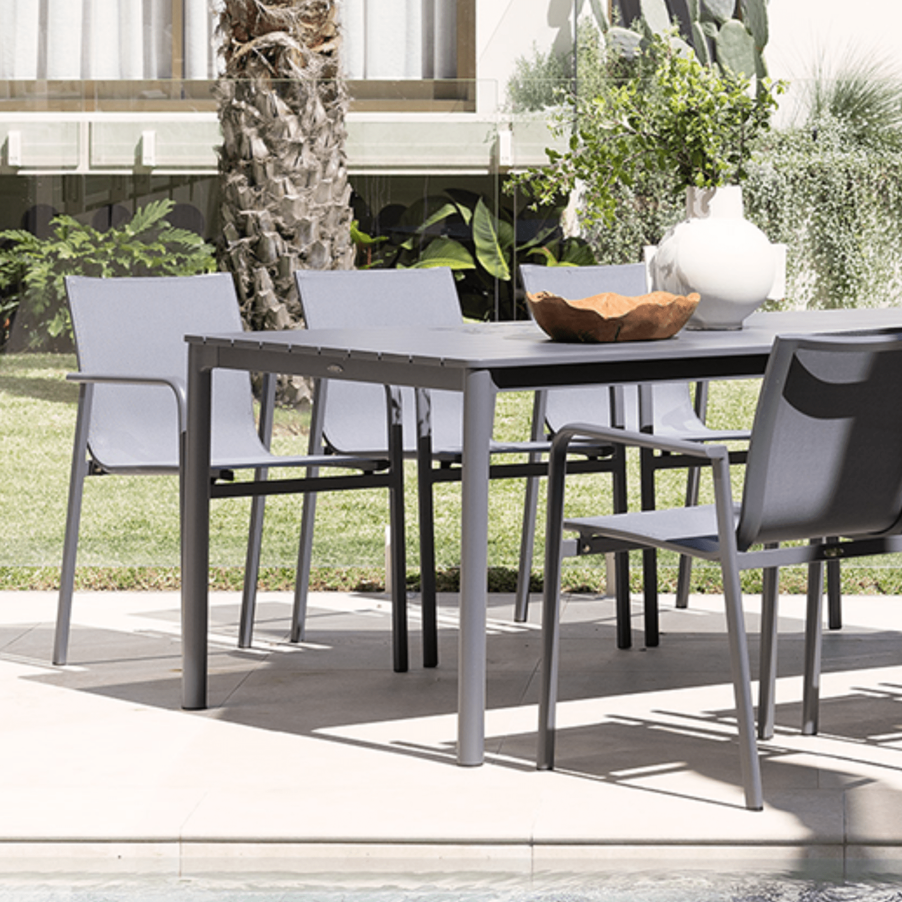 Mesa 200cm Table with Chic Dining Chairs - 7 piece Outdoor Dining Setting - Lume Outdoor Living