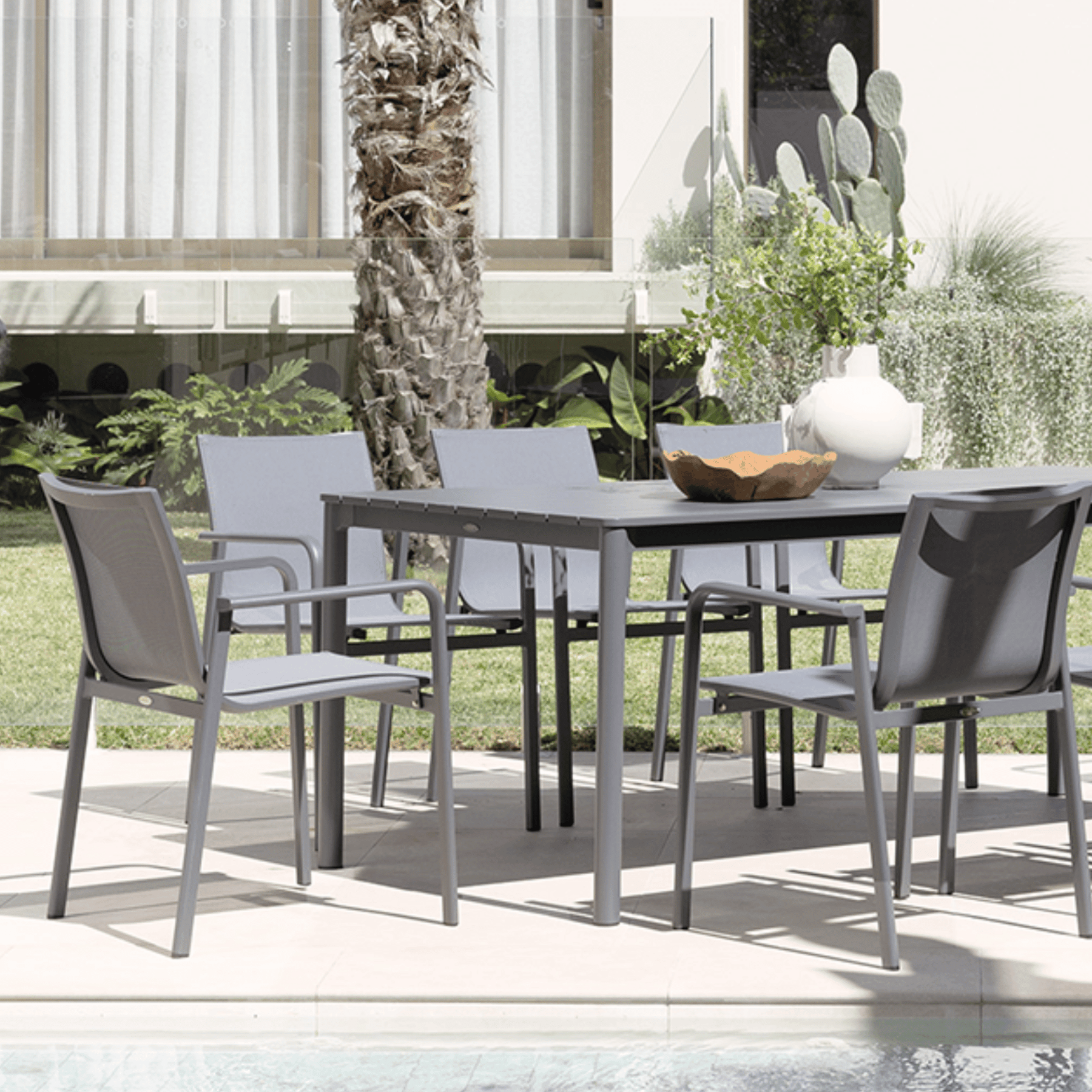 Mesa 200cm Table with Chic Dining Chairs - 9 piece Outdoor Dining Setting - Lume Outdoor Living