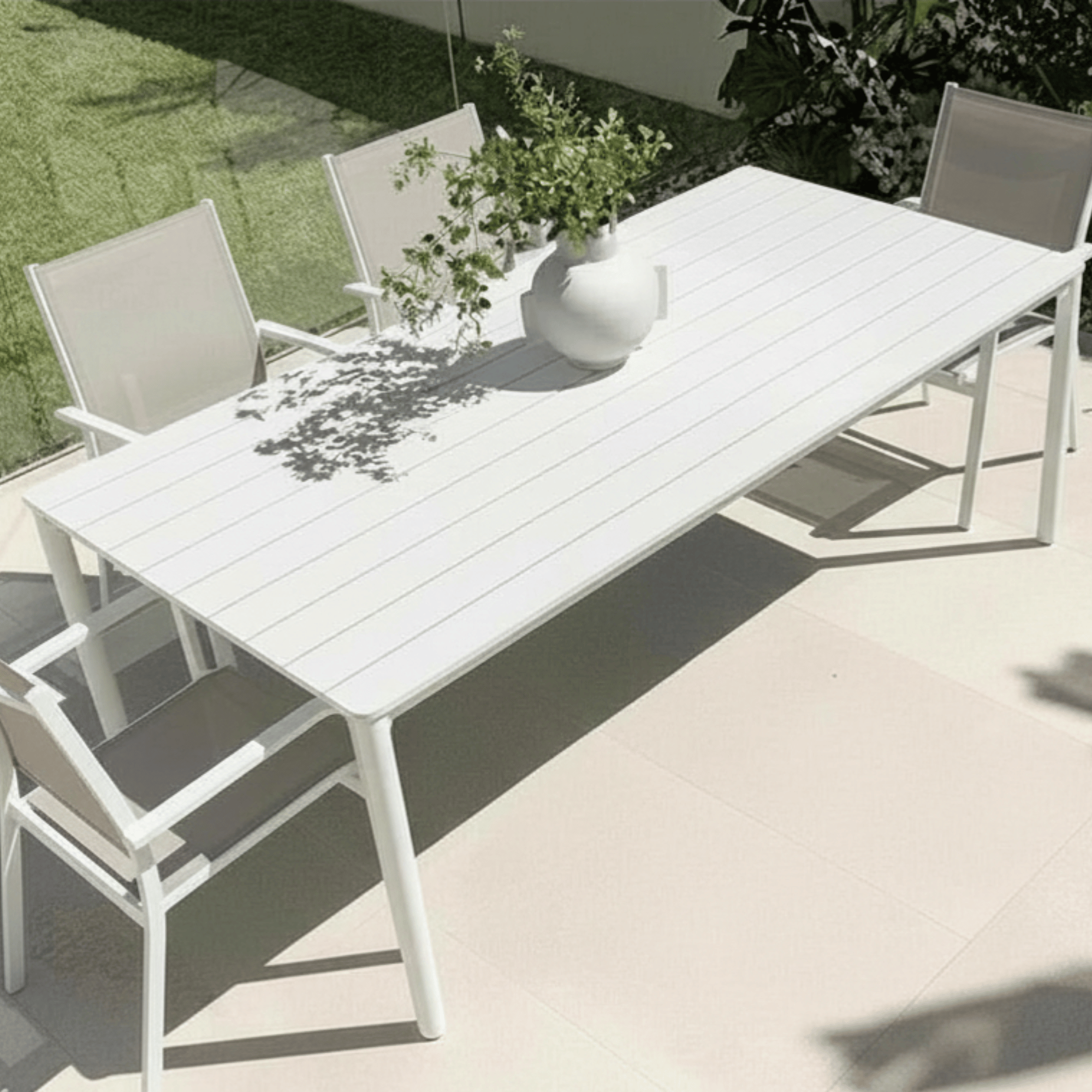 Mesa Slat 200x100cm Dining Table - White