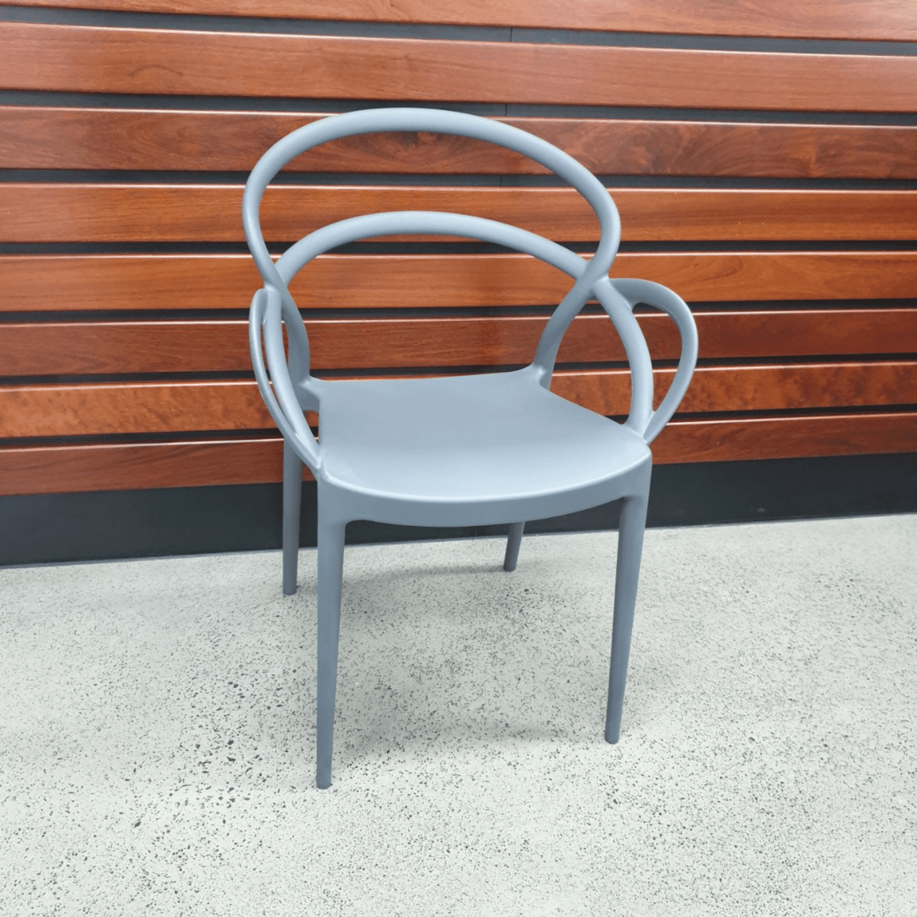 Mila Resin Outdoor Dining Chair - Charcoal - Lume Outdoor Living