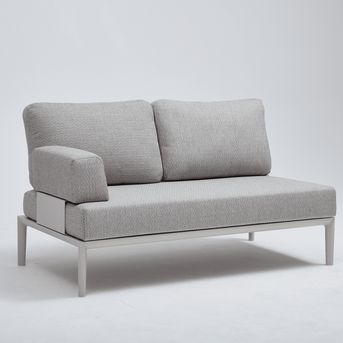 Milan Modular 2-seater Lounge Chair (1 armrest) - Cream - Lume Outdoor Living