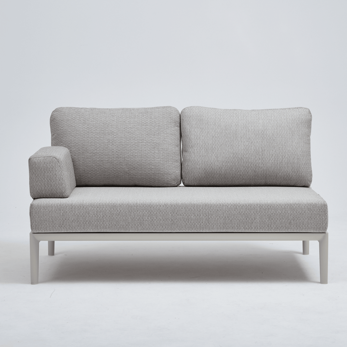 Milan Modular 2-seater Lounge Chair (1 armrest) - Cream - Lume Outdoor Living