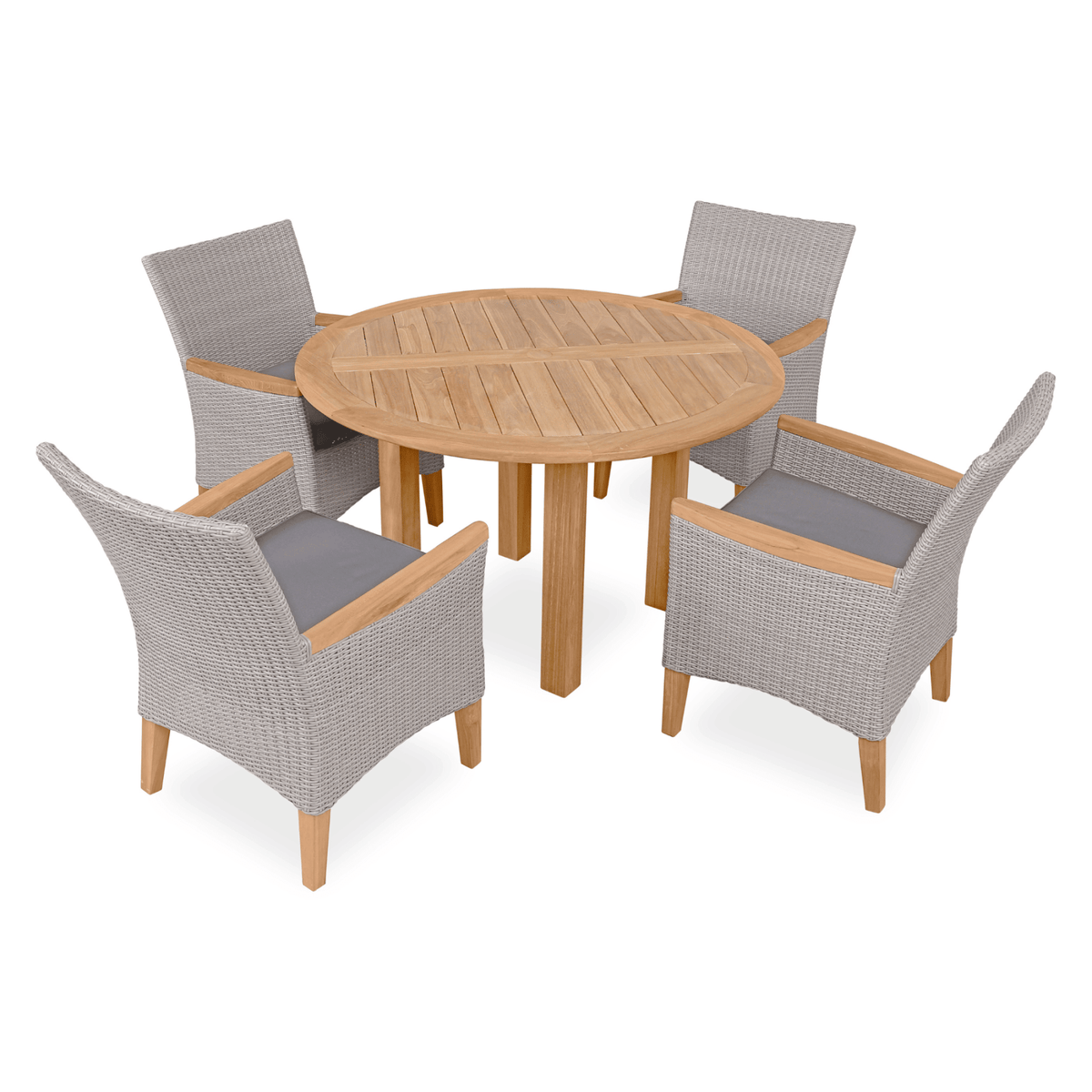 Montego & Florence 120cm Round 5pce Dining Setting - Lume Outdoor Living