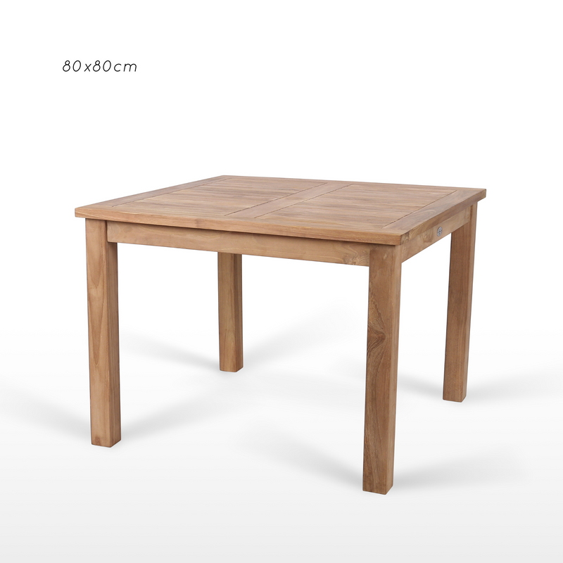 Montego teak square outdoor dining table - multiple sizes