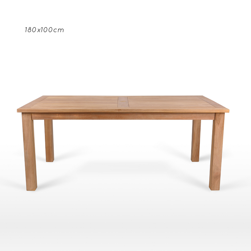 Montego teak rectangle outdoor dining table - multiple sizes
