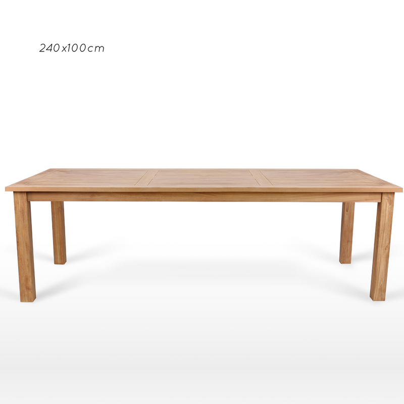 Montego teak rectangle outdoor dining table - multiple sizes