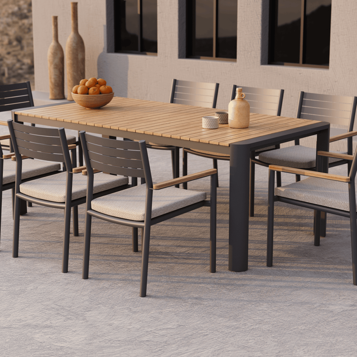 Nakarin 200x100cm 9pce Dining Setting - Lume Outdoor Living