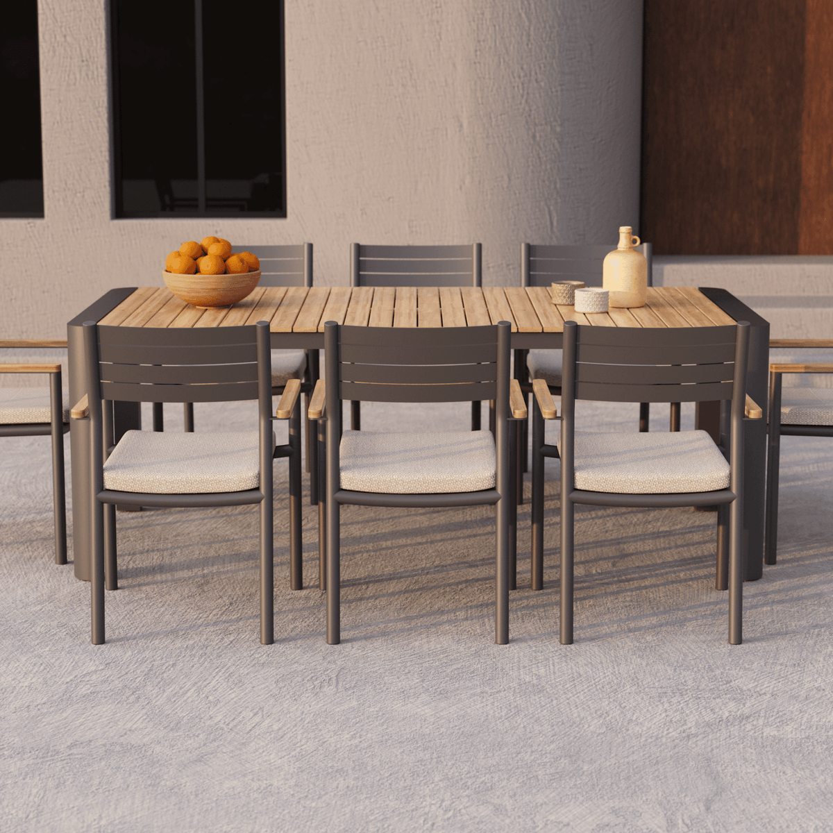 Nakarin 200x100cm 9pce Dining Setting - Lume Outdoor Living