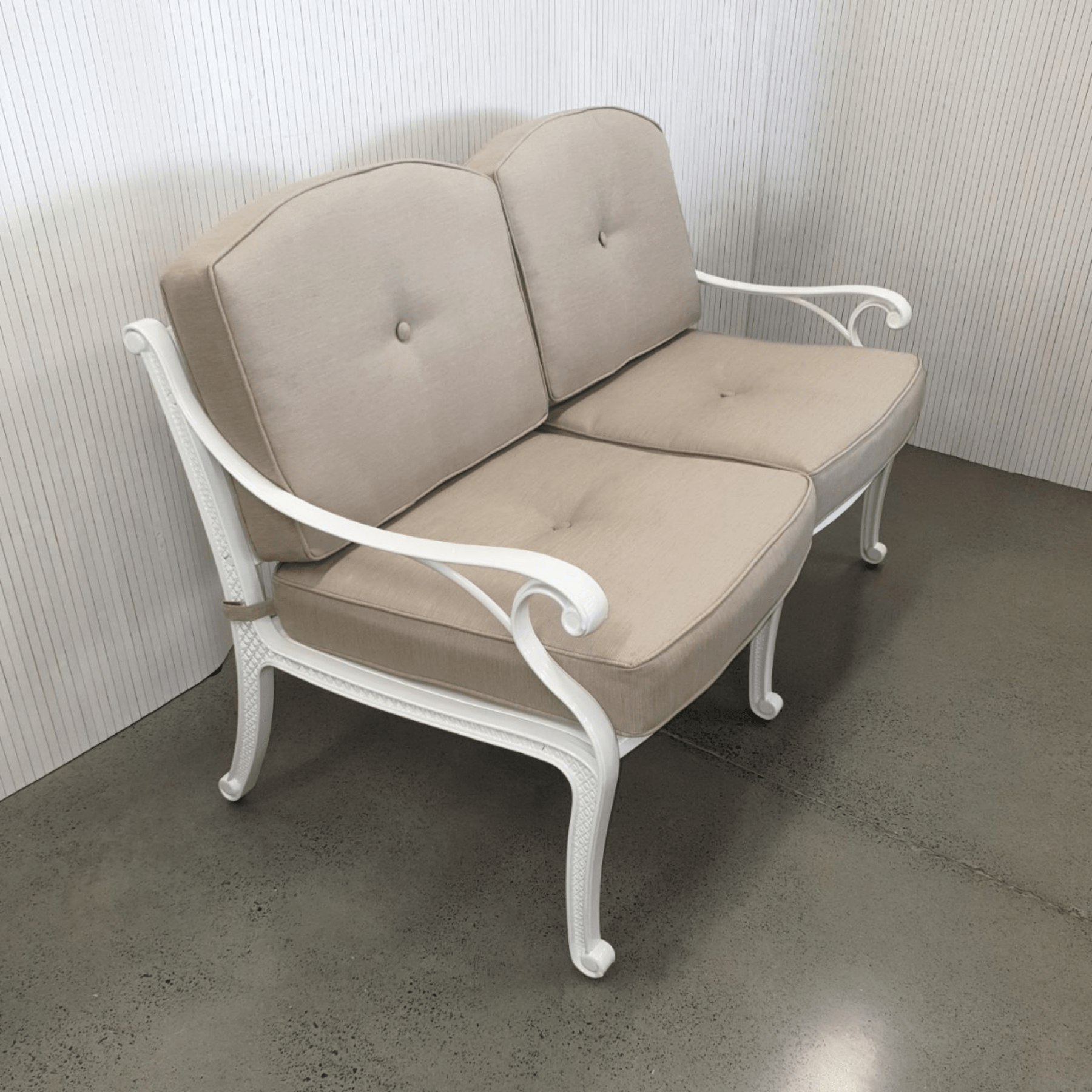 Nassau white outdoor two - seat sofa - Lume Outdoor Living