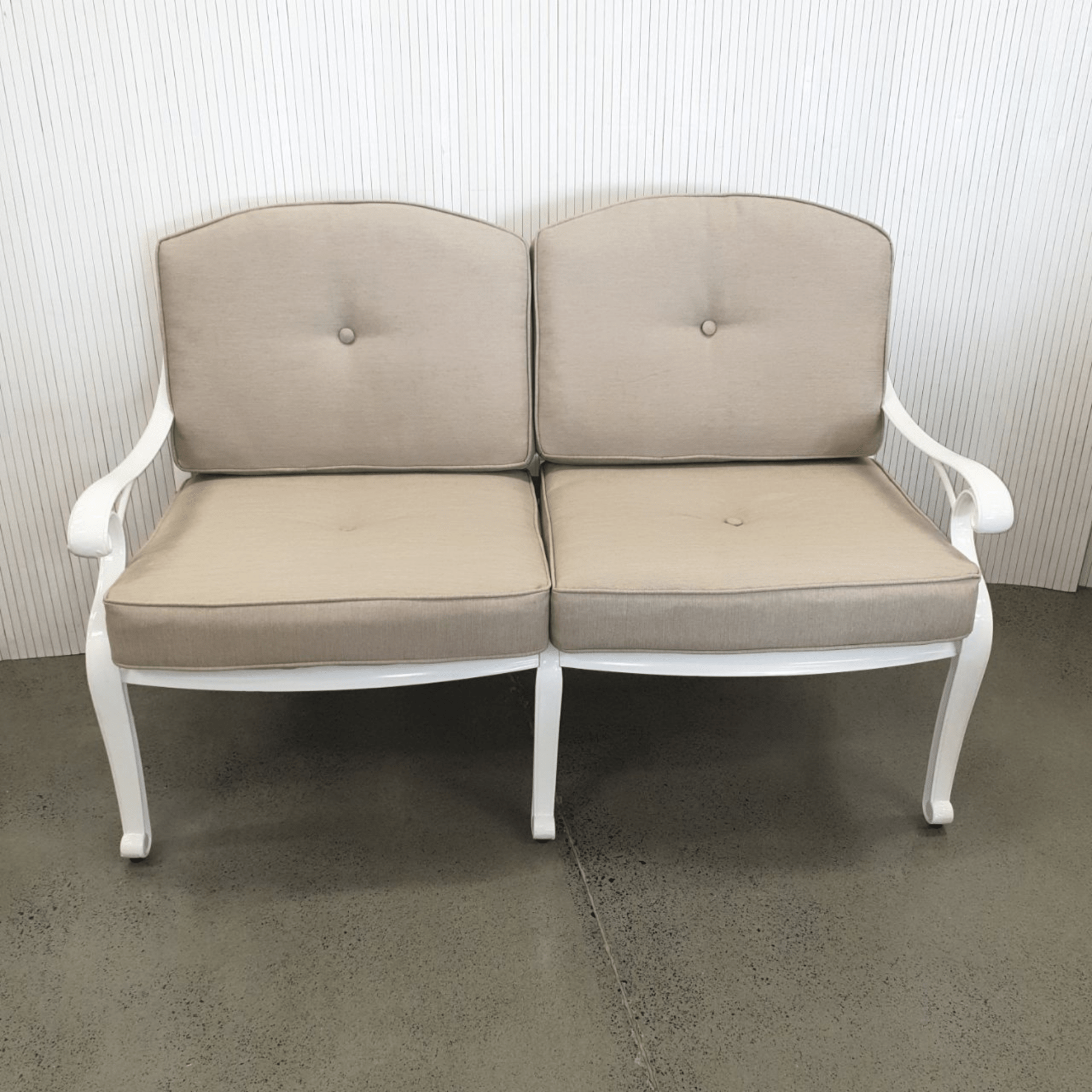 Nassau white outdoor two - seat sofa - Lume Outdoor Living